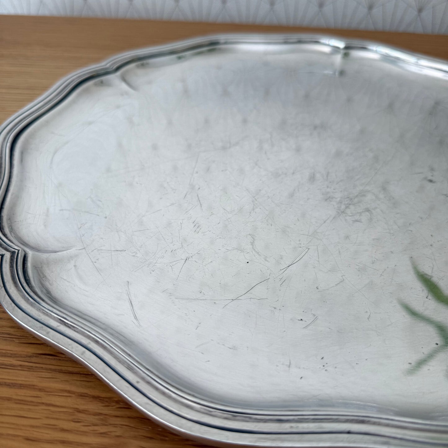 Vintage French Silver Plated Serving Tray Ercuis Paris Scalloped 0905254 Ercuis