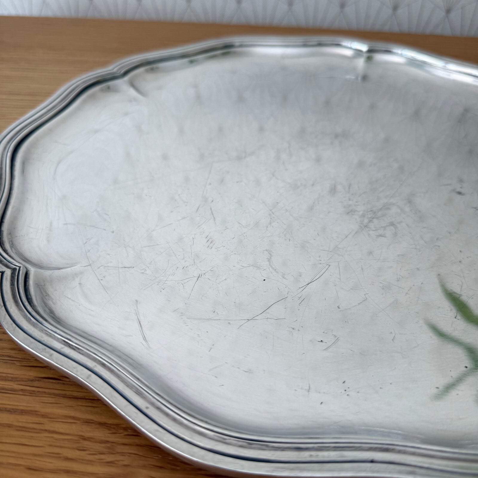 Vintage French Silver Plated Serving Tray Ercuis Paris Scalloped 0905254 Ercuis