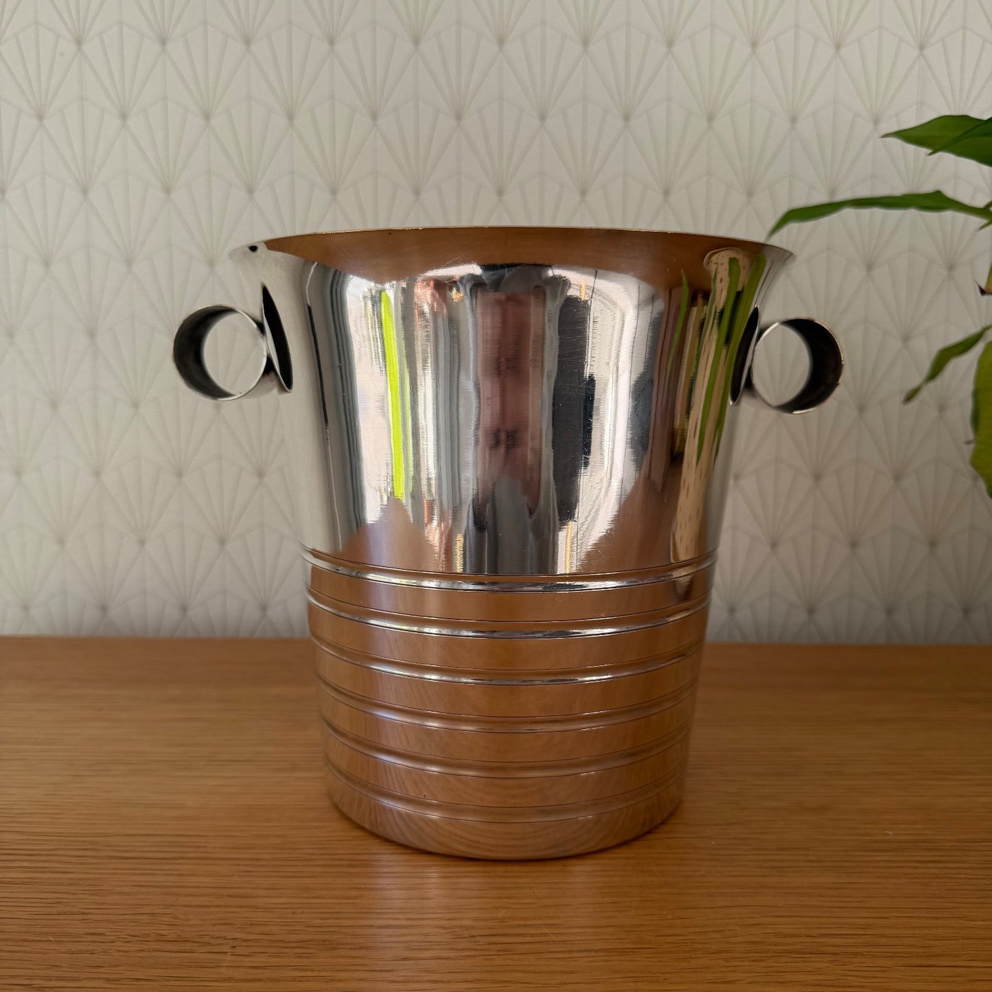 French Champagne Bucket Vintage Silverplate Ice Cooler Ring Handles 03022613 Fleamarketfrance