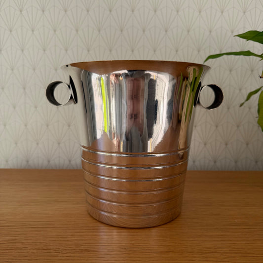 French Champagne Bucket Vintage Silverplate Ice Cooler Ring Handles 03022613 Fleamarketfrance