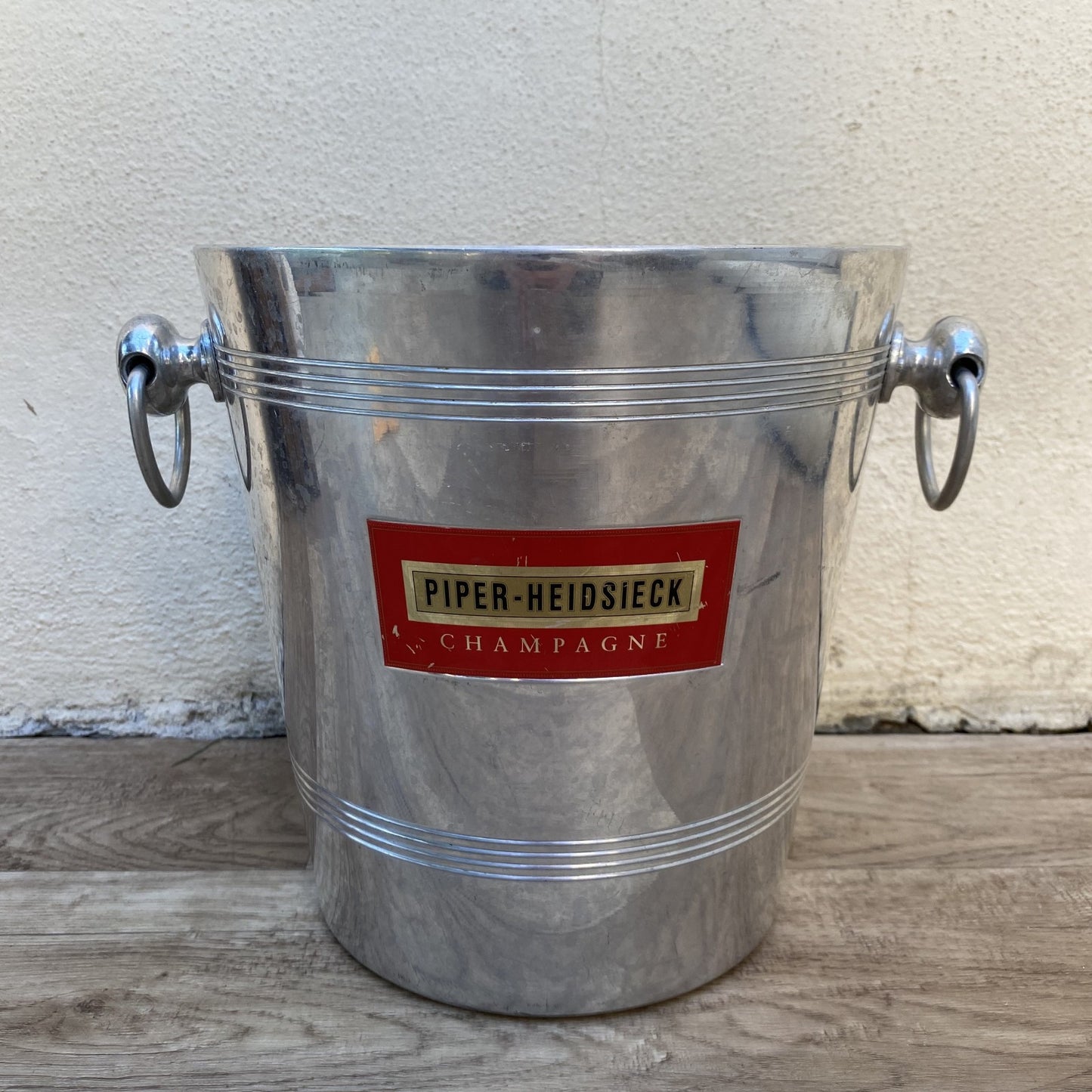 French Vintage Piper-Heidsieck Champagne Ice Bucket Silver Metal Cooler 04072613 Rothschild