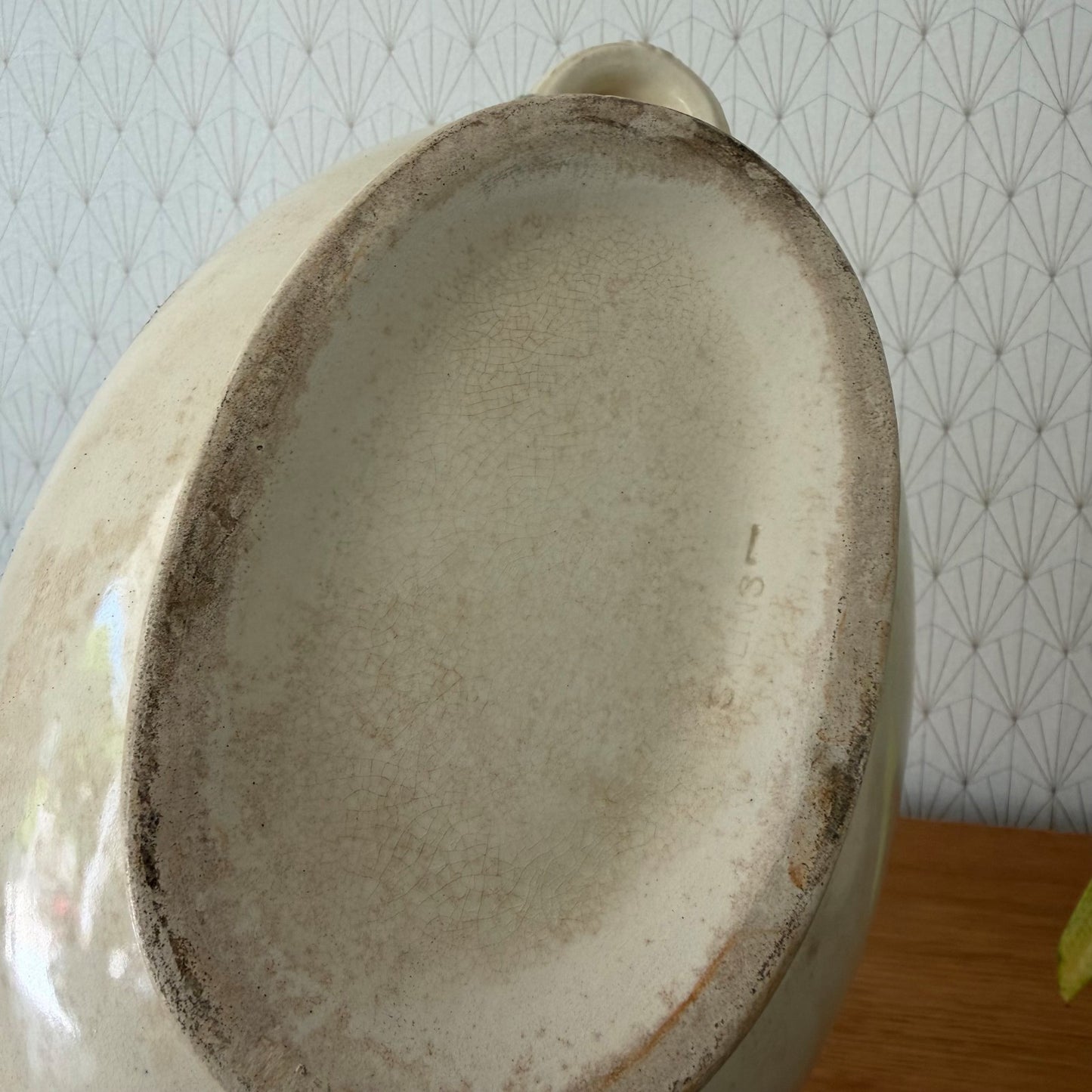 French Antique White Earthenware Tureen Terre de Fer Serving Bowl 2805266 Fleamarketfrance