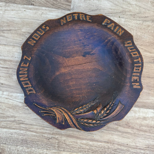 French Bread Board Notre Pain Quotidien Carved Wood Vintage 13082515* Unbranded