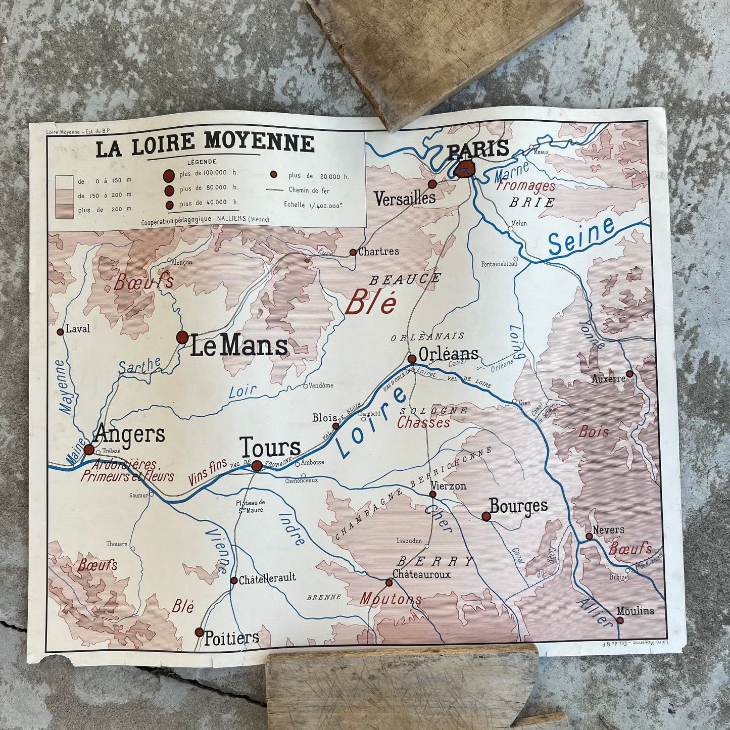 French School Map Poster Loire Paris Rossignol Vintage Educational 20072224 Fleamarketfrance