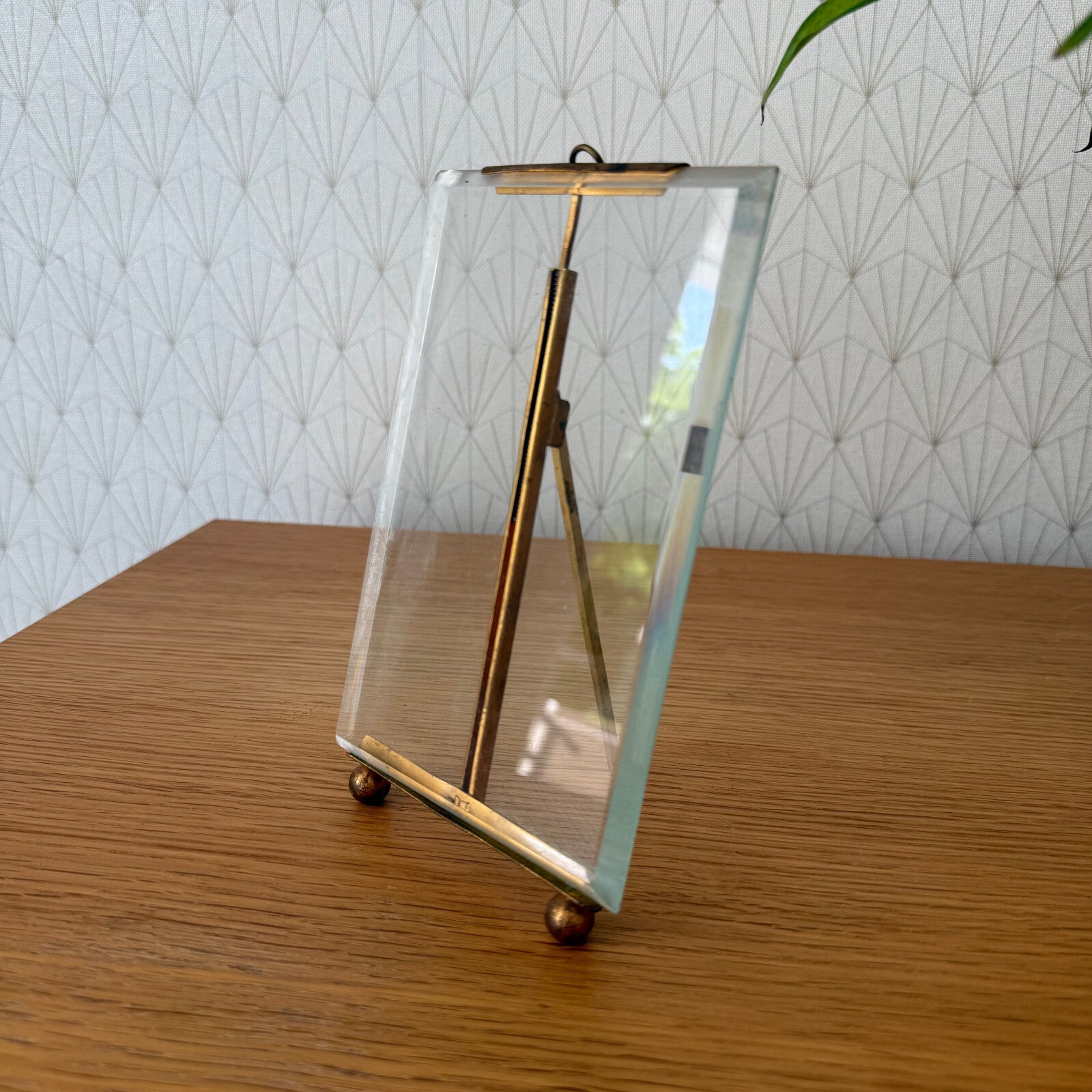 Vintage French Brass Art Deco Picture Frame Glass Stand 7x4 12062510 Fleamarketfrance