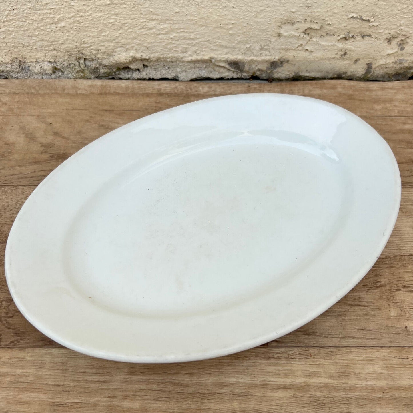 VINTAGE white Serving dish plate Provence FRANCE ironstone 13 3/4" 2705223 - Fleamarketfrance