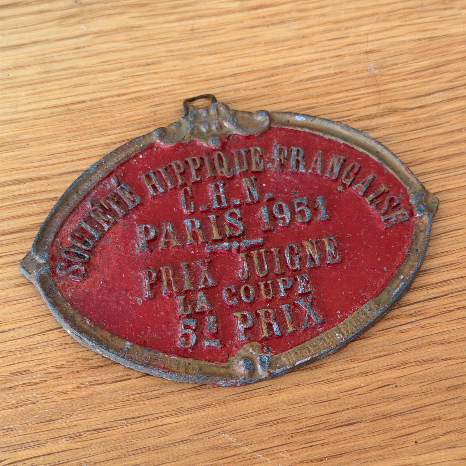 French Horse Racing Trophy Plaque Agricultural Prize Paris 1951 13012615 Fleamarketfrance : French vintage and antique decor