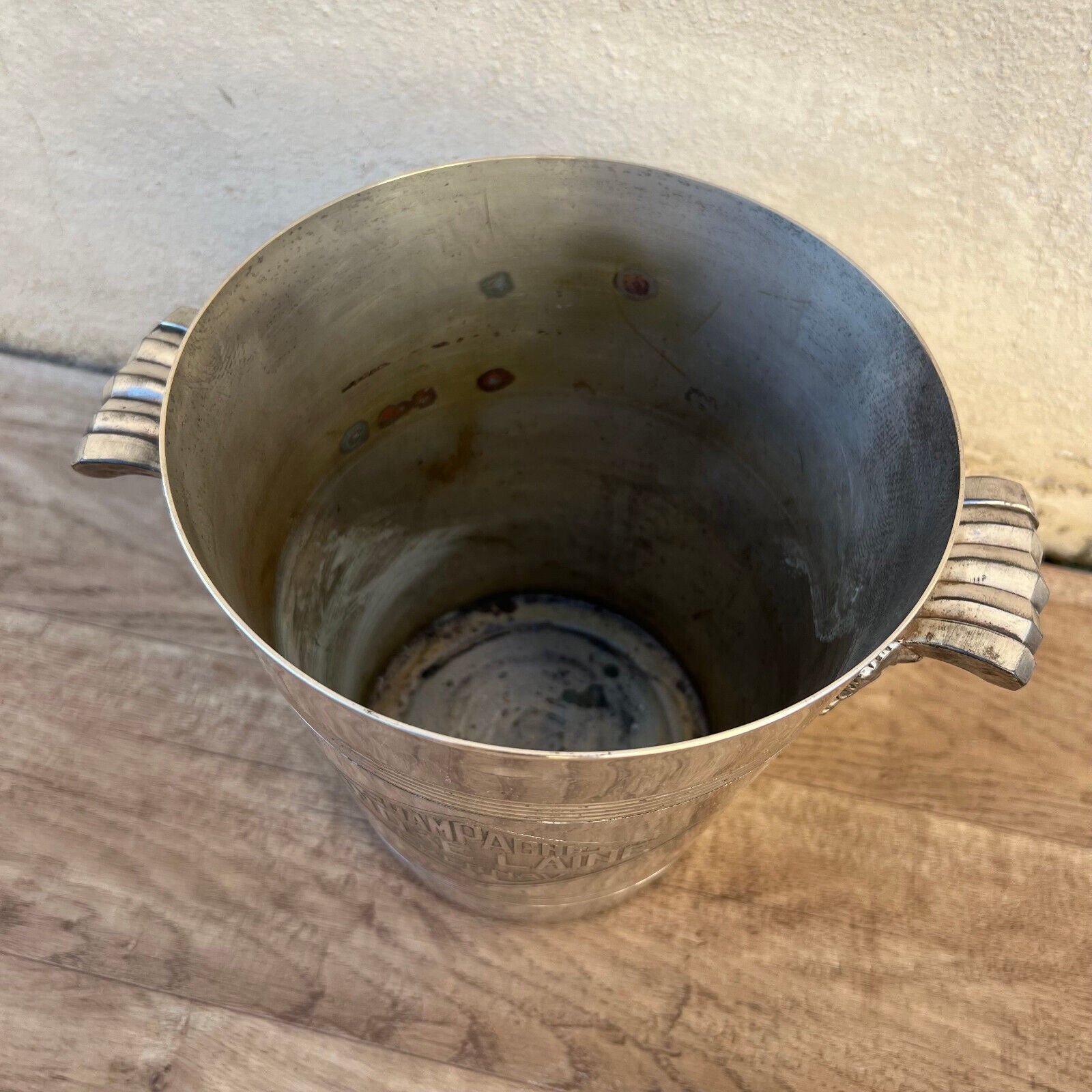Vintage French Champagne Silverplate Ice Bucket Cooler Andre Laine 09032510 - Fleamarketfrance