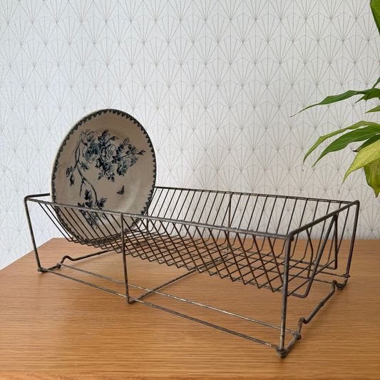 Vintage French Metal Wire Dish Drying Rack Drainer 2006253