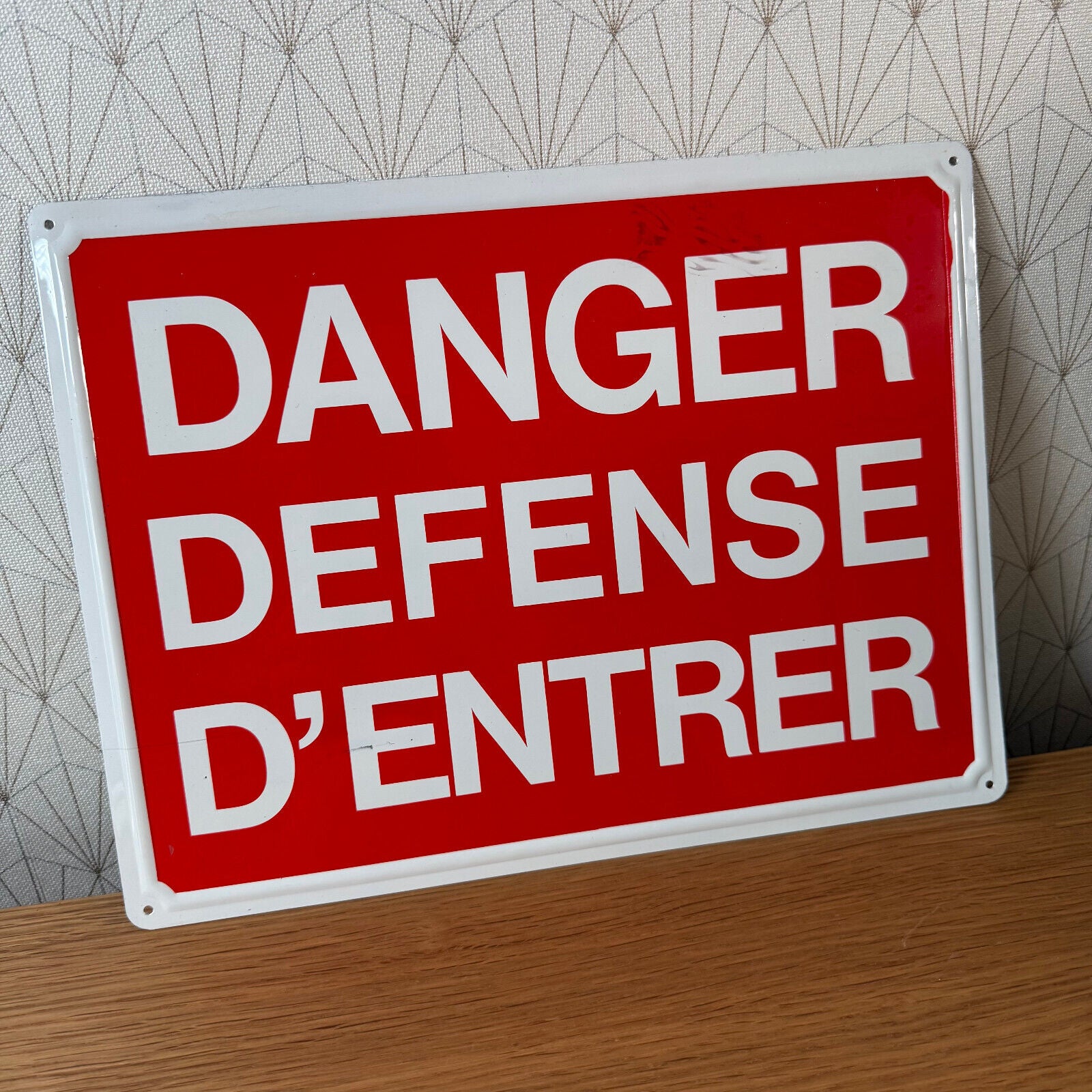 French Street Sign Plaque - DANGER DEFENSE D ENTRER 2212247 - Fleamarketfrance