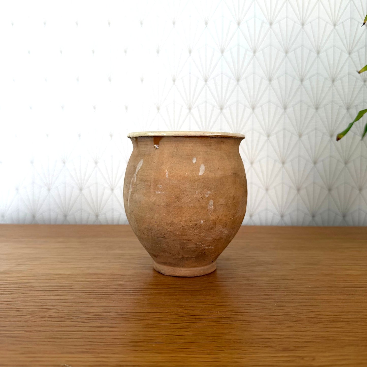 Antique French Honey Pot Terracotta Brown Glazed Pottery 1900 20102512 Unmarked