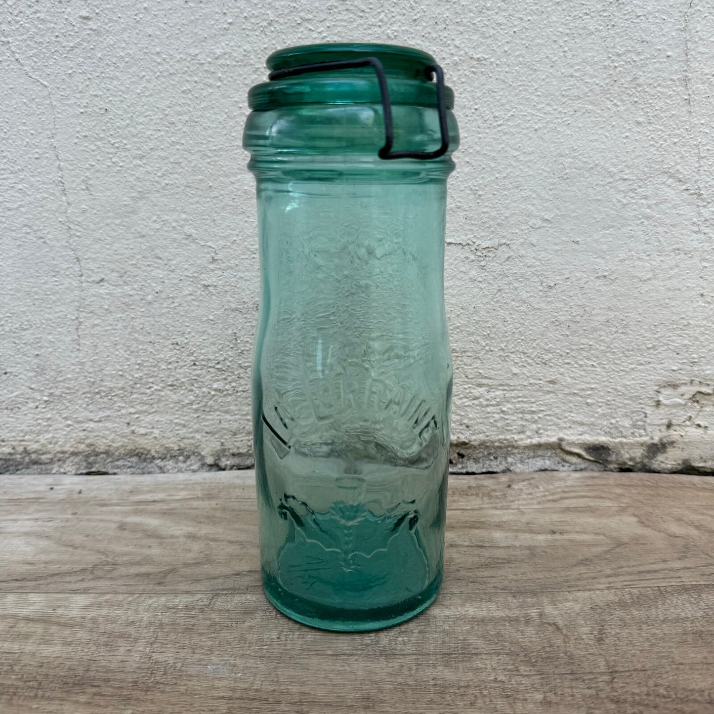 French Canning Jar La Lorraine Green Glass Wire Bail Vintage 3006244 Fleamarketfrance