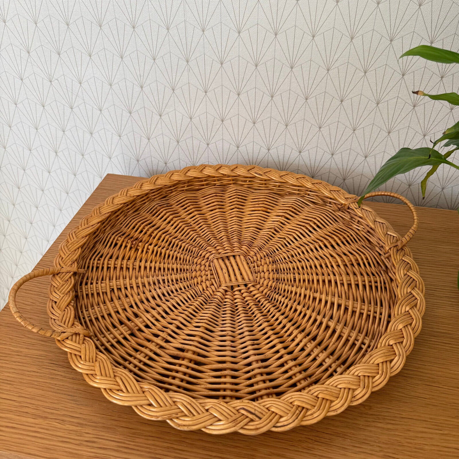 French Wicker Basket Vintage rattan bakery display pastry flowers 1311246 - Fleamarketfrance