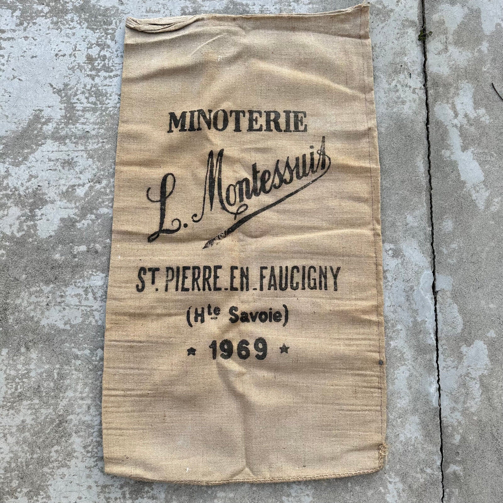 Vintage French Grain Cereal Flour Linen Bag 1710244 - Fleamarketfrance