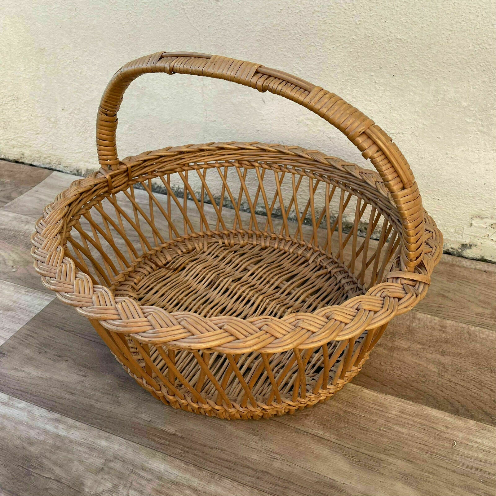 Basket Wicker Rattan Laundry Fruits House vintage french small cute 22102112 - Fleamarketfrance