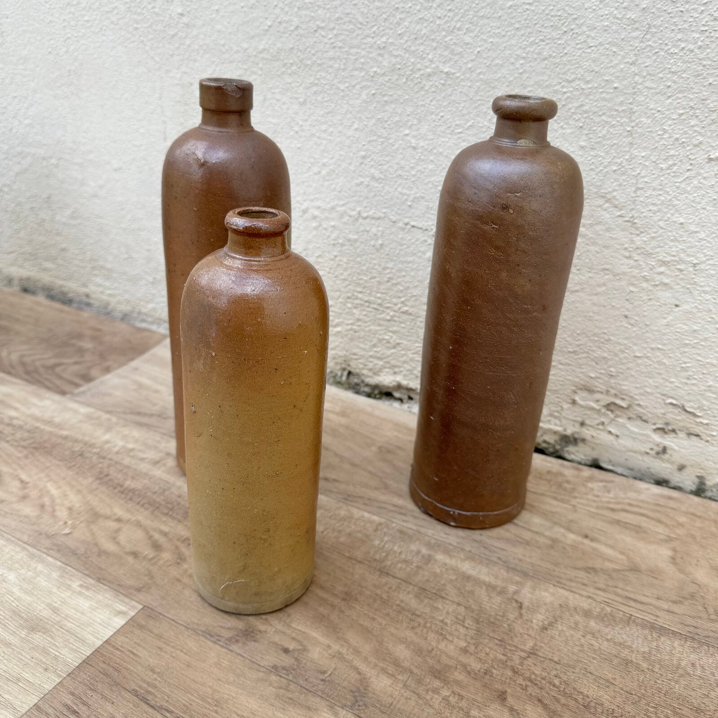 3 Vintage French Stoneware alcohol Wine Bottle water 1512253 Unmarked