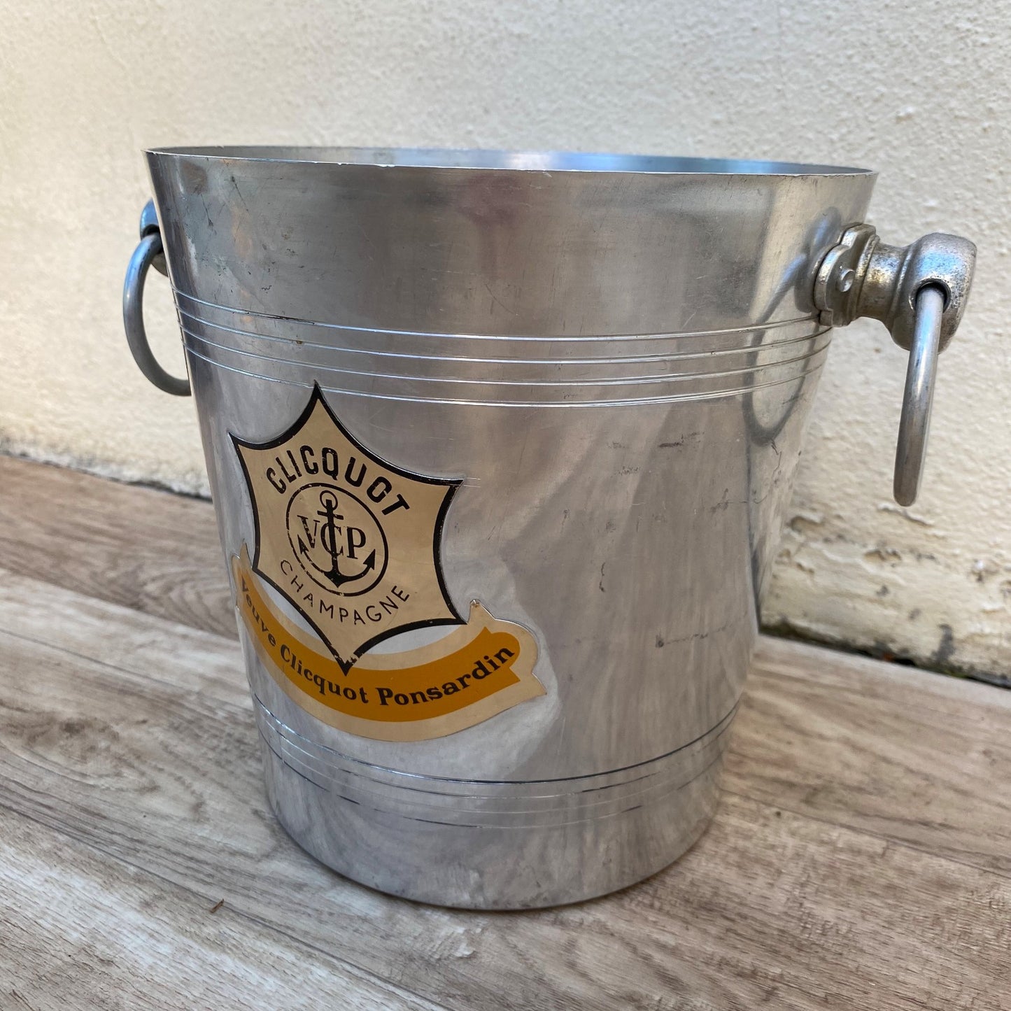 French Vintage Veuve Clicquot Champagne Ice Bucket Aluminum Cooler 04072610 Rothschild