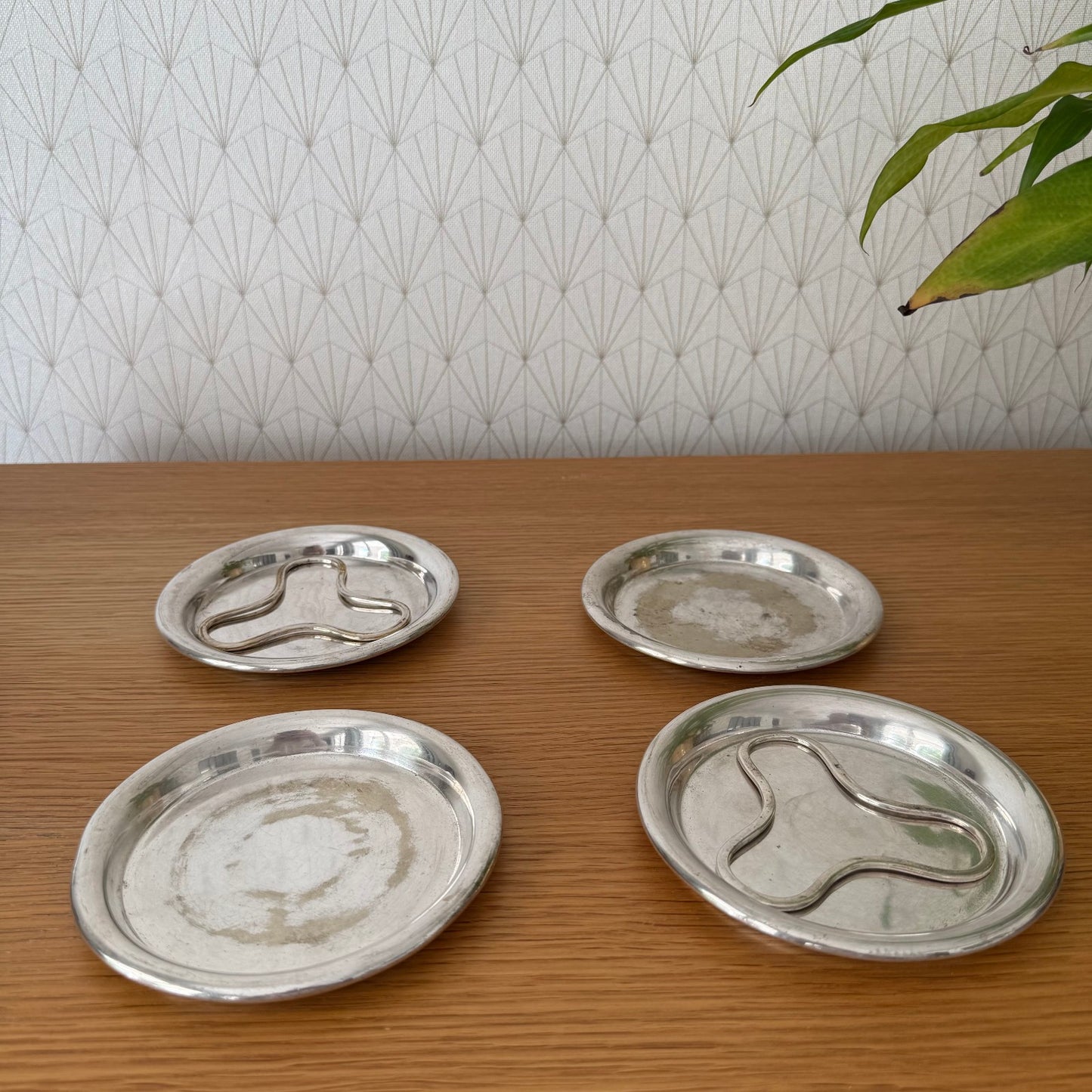 4 CHRISTOFLE Vintage Christofle Silverplate Wine/Bottle Coasters 02112516