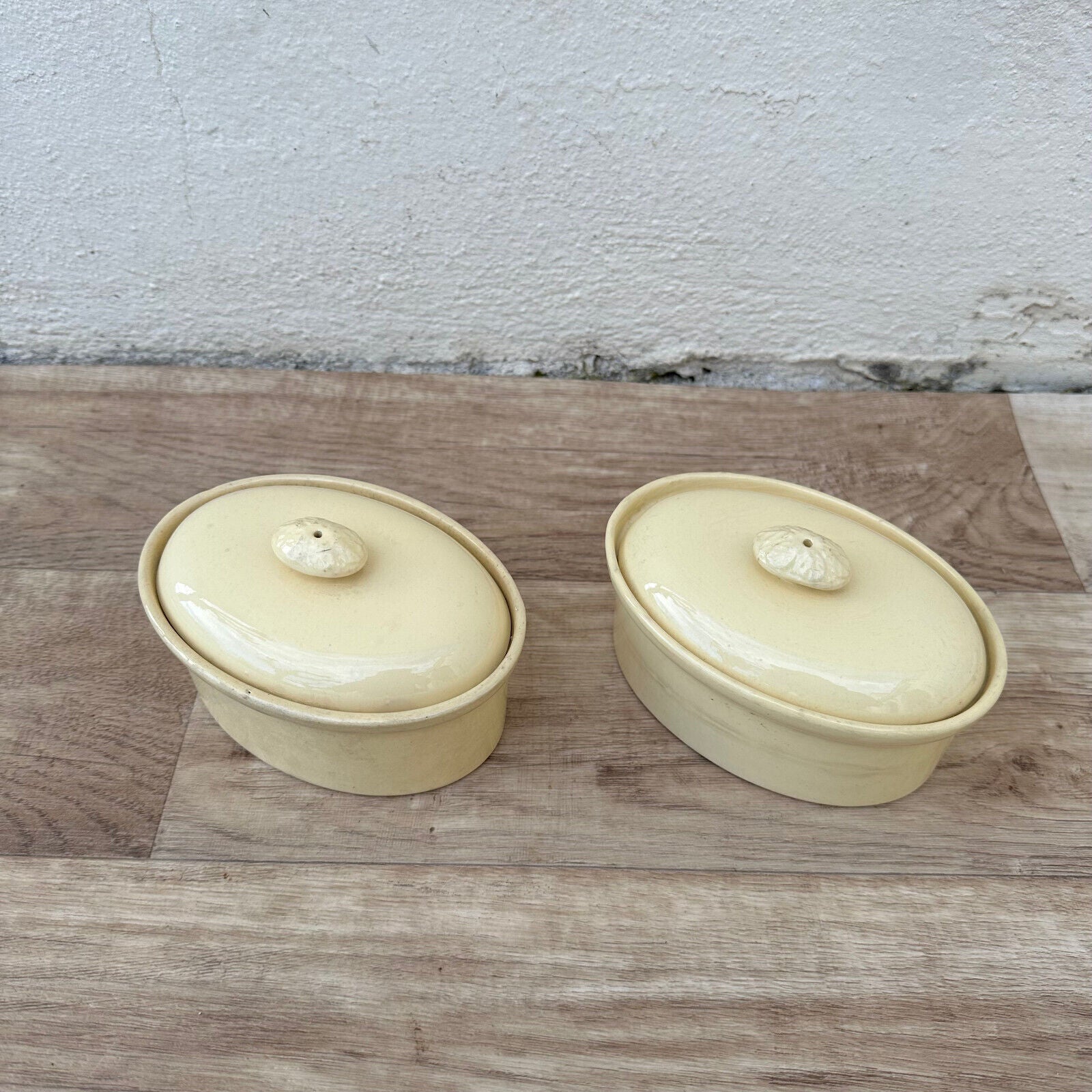 Vintage FRENCH DIGOING SARREGUEMINES  set of 2 mini TERRINE 13022312 - Fleamarketfrance