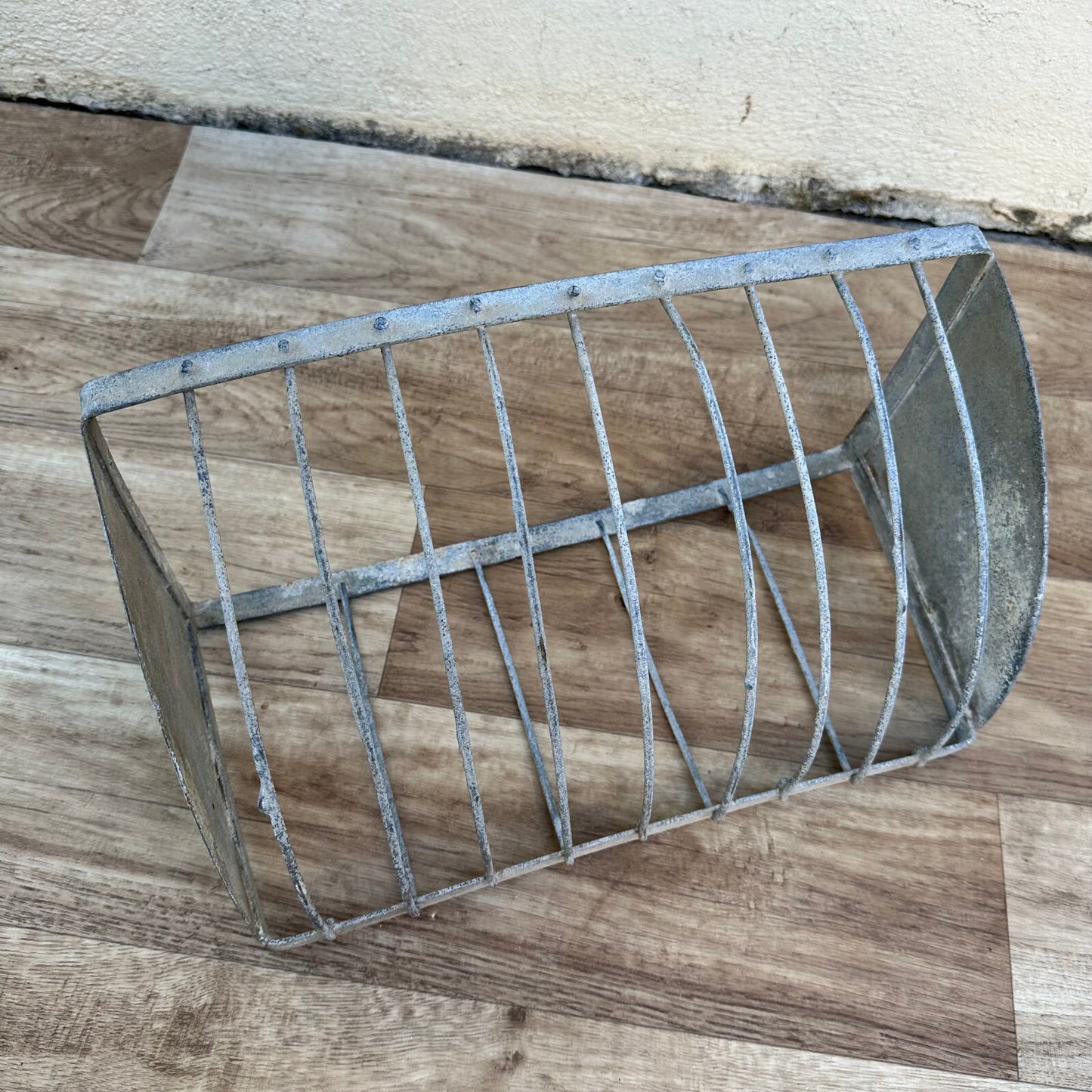 French Animal Feeder Vintage Galvanized Metal Farm Basket Rustic 0909231 Colonial Tin Works