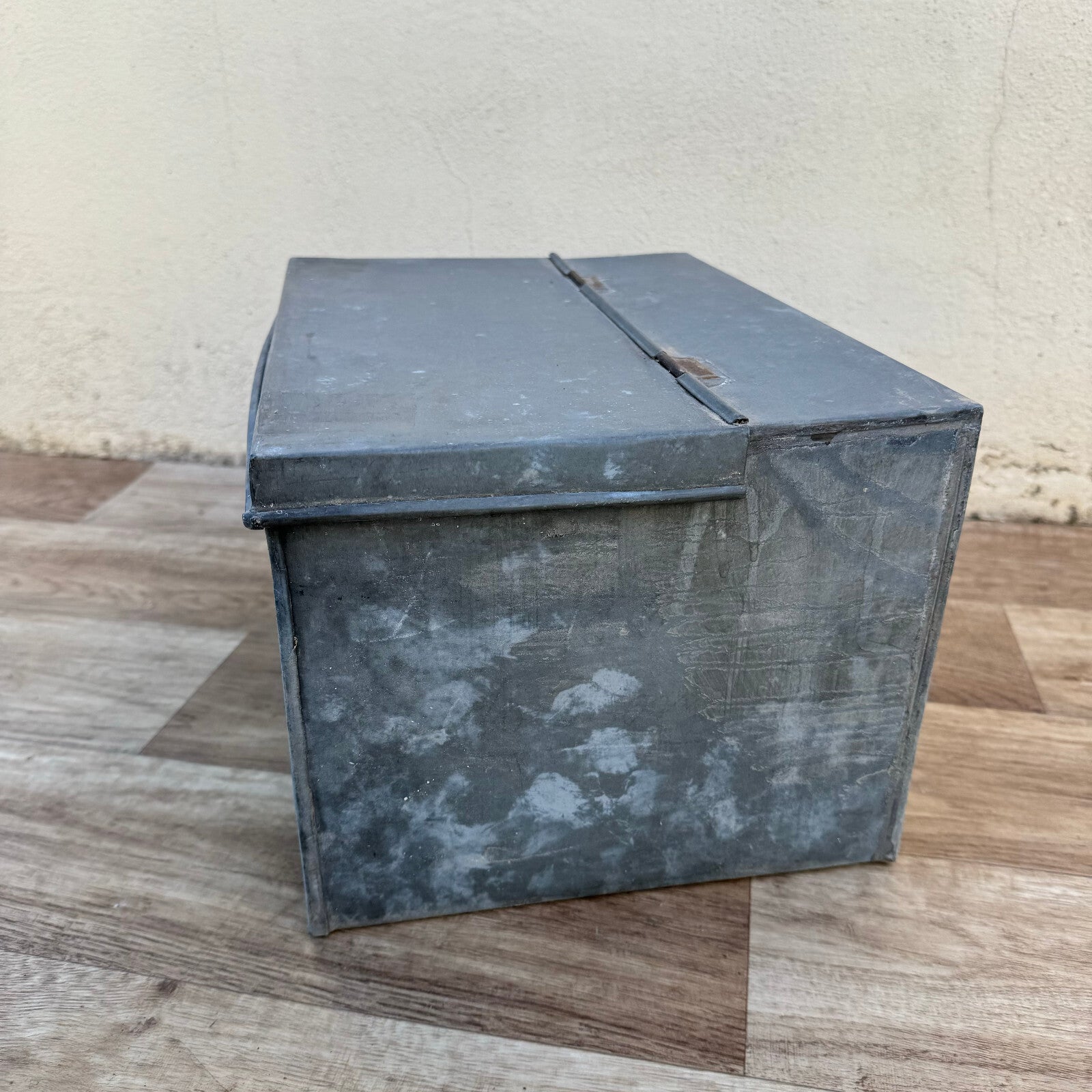 French Metal Toolbox Vintage 1950s Galvanized Storage Case Industrial 1206243 Fleamarketfrance