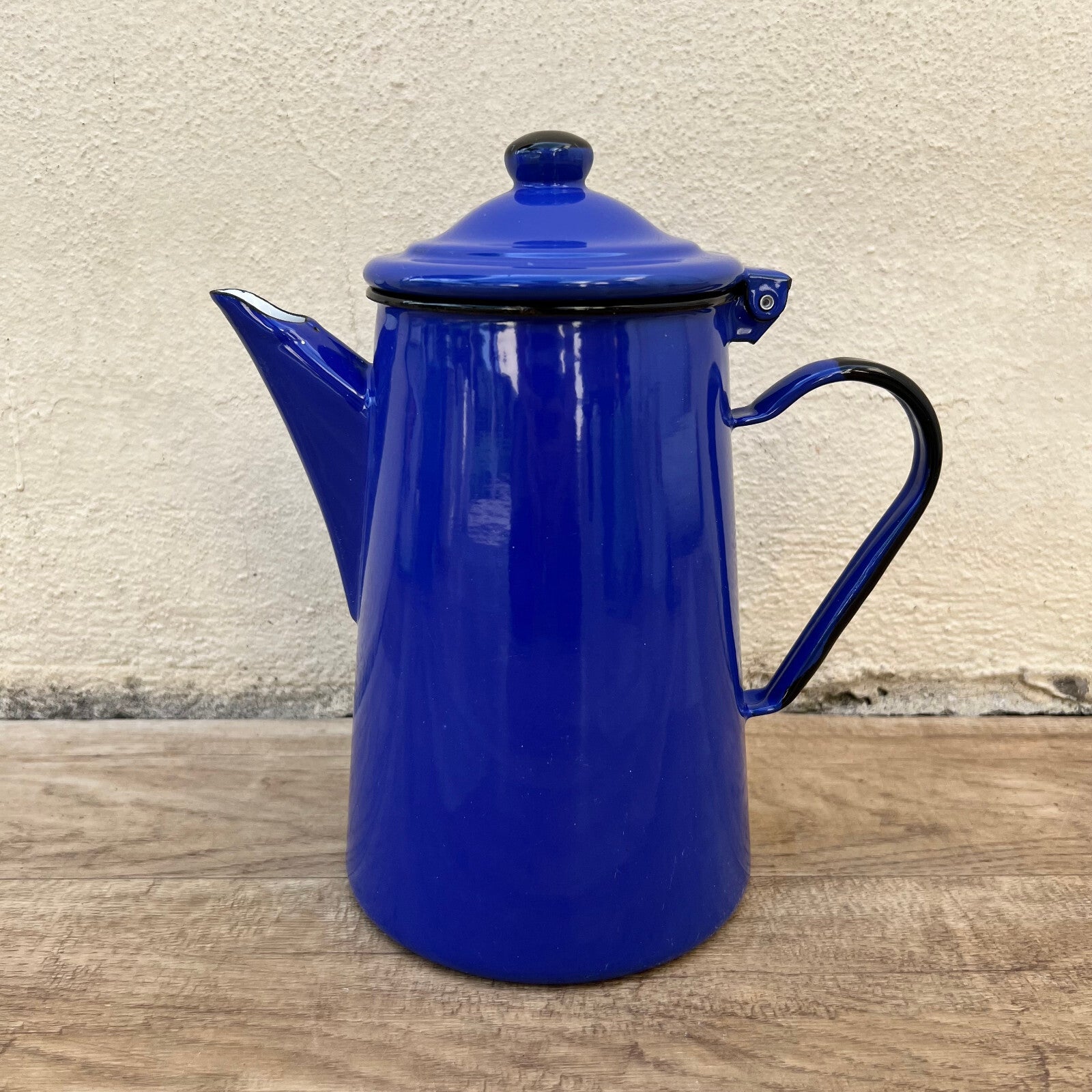 Vintage French Enamel Coffee Pot Blue Enamelware Tea Pot Retro 26052210 Fleamarketfrance