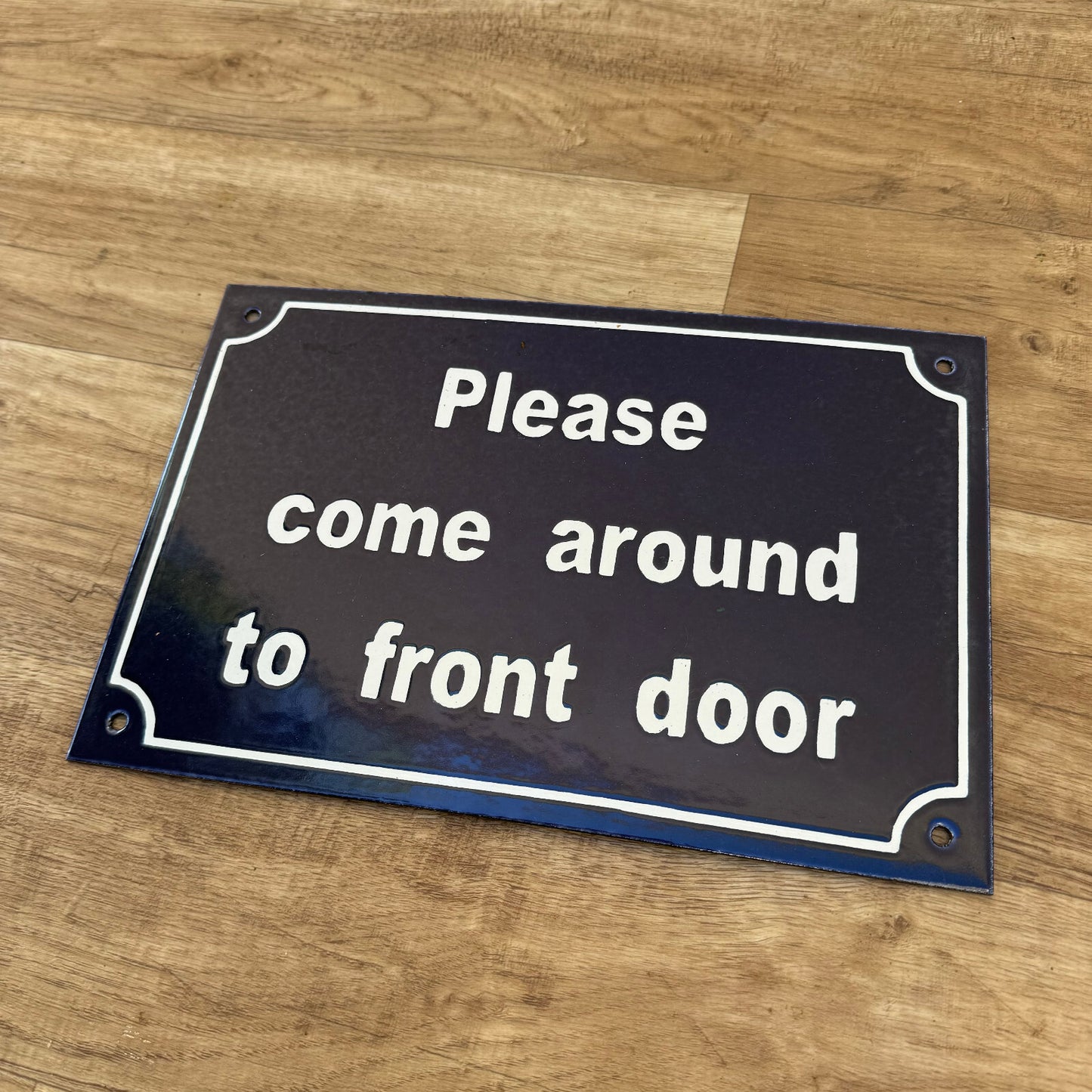 French Enamel Door Sign Please Come Around Front Door Vintage 2309244 Fleamarketfrance