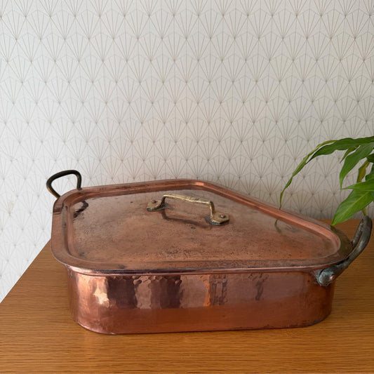 French Vintage Turbotiere Copper Cookware 1602261 Unbranded