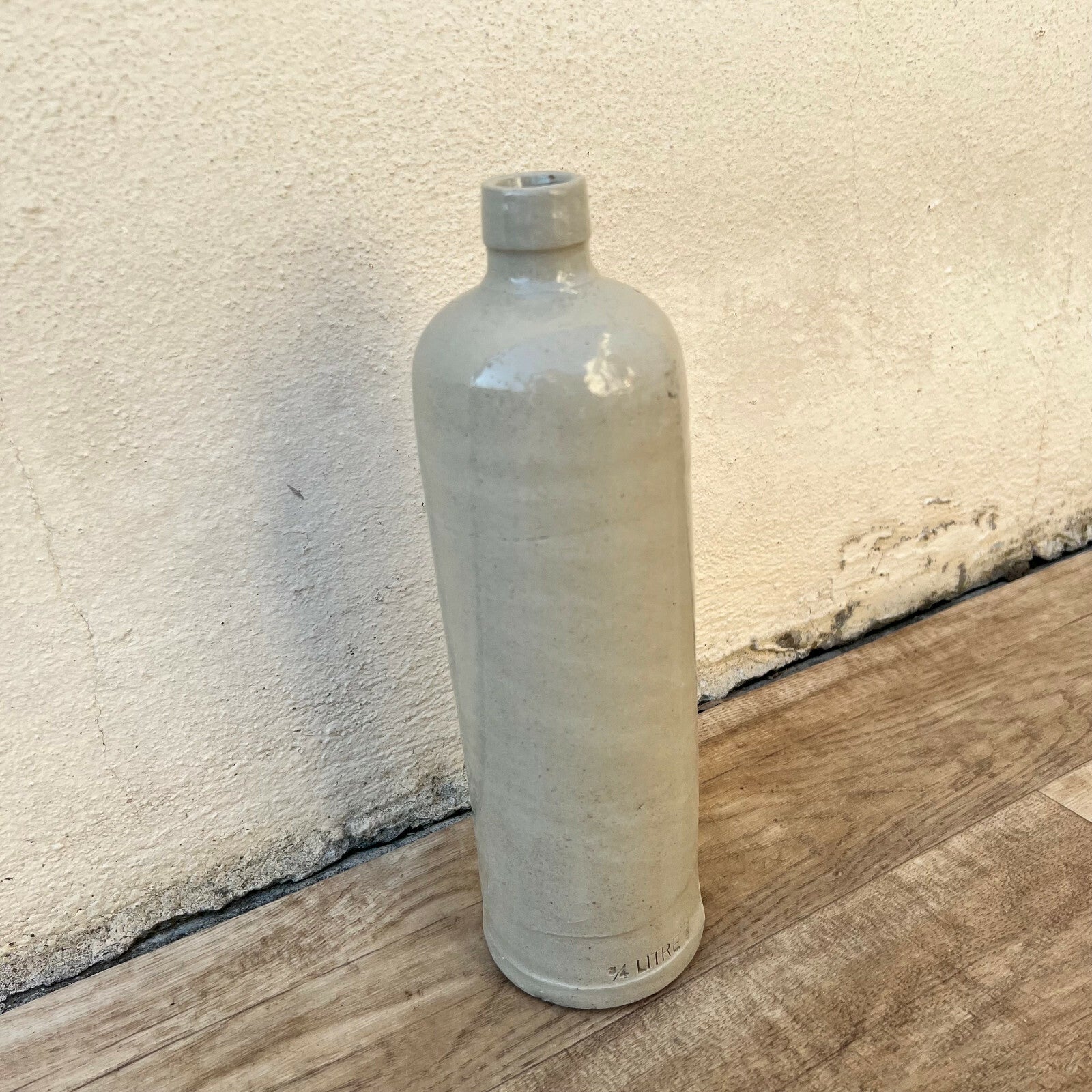 French Stoneware Bottle 3/4 Litre Vintage Ceramic Wine Spirit 0403226 Unmarked