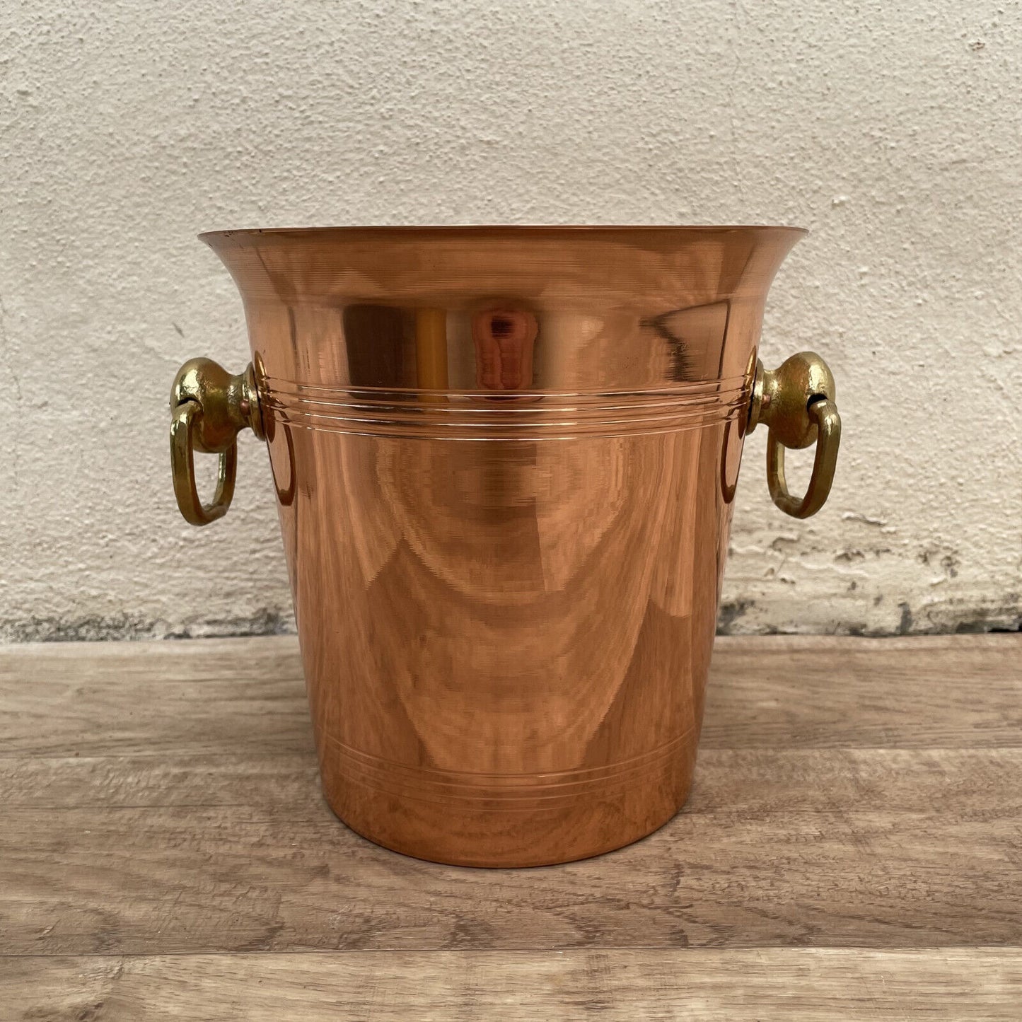 Vintage French Champagne Copper Bucket Lined Villedieu 2404241