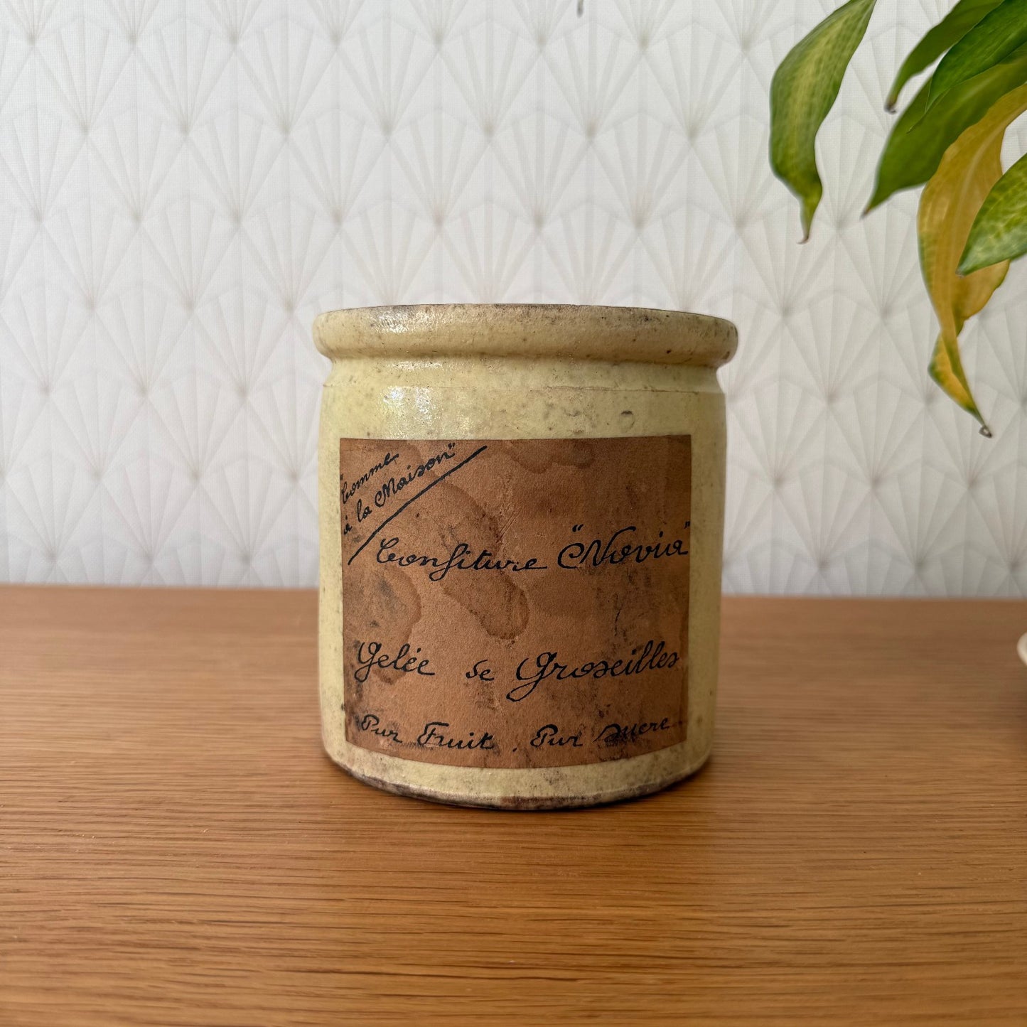 HANDMADE GLAZED YELLOW FRENCH CONFIT JAM POT SMALL STONEWARE 23072516