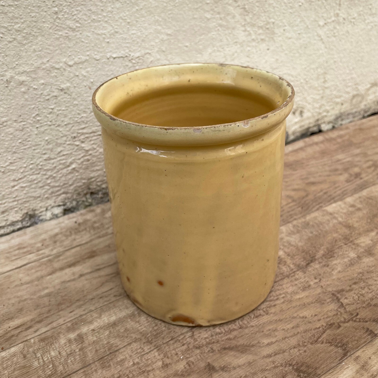 Antique French Confit Pot Yellow Glazed Terracotta Storage Jar 1903252 Unmarked