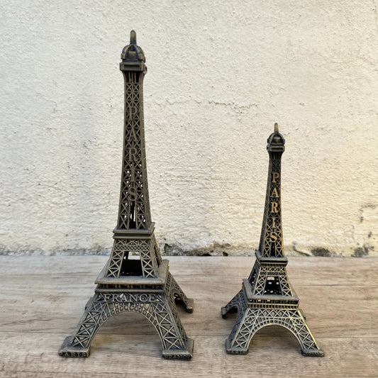 2 Vintage Eiffel Tower Paris Metal Souvenir Very Sturdy France Great 0105242 - Fleamarketfrance