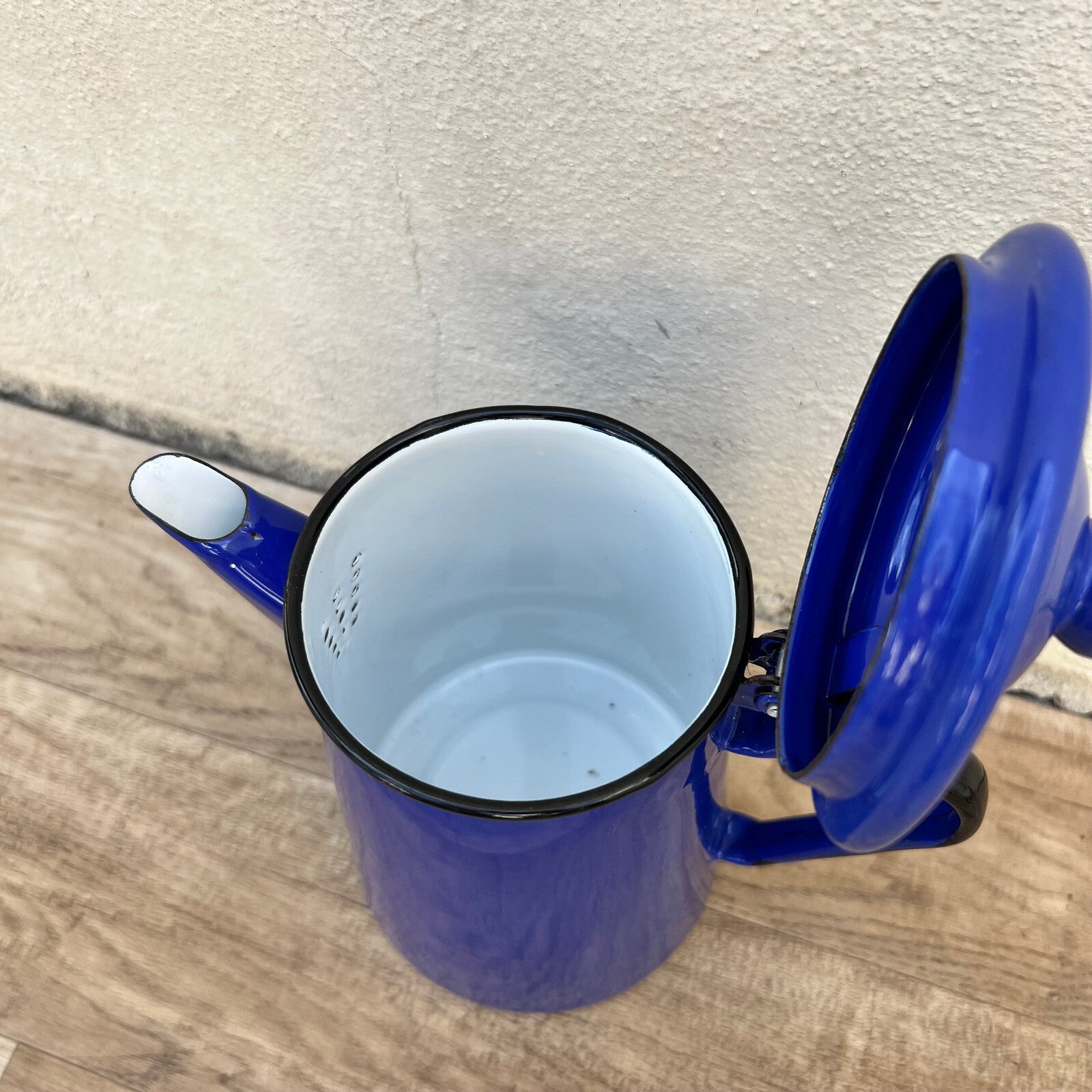 Vintage French Enamel Coffee Pot Blue Enamelware Tea Pot Retro 26052210 Fleamarketfrance