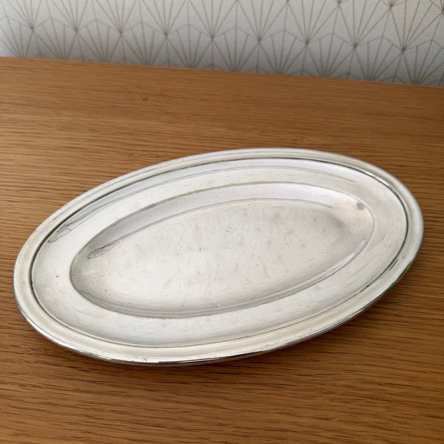 French Vintage brasserie silverplate Serving Tray ovale 2010257