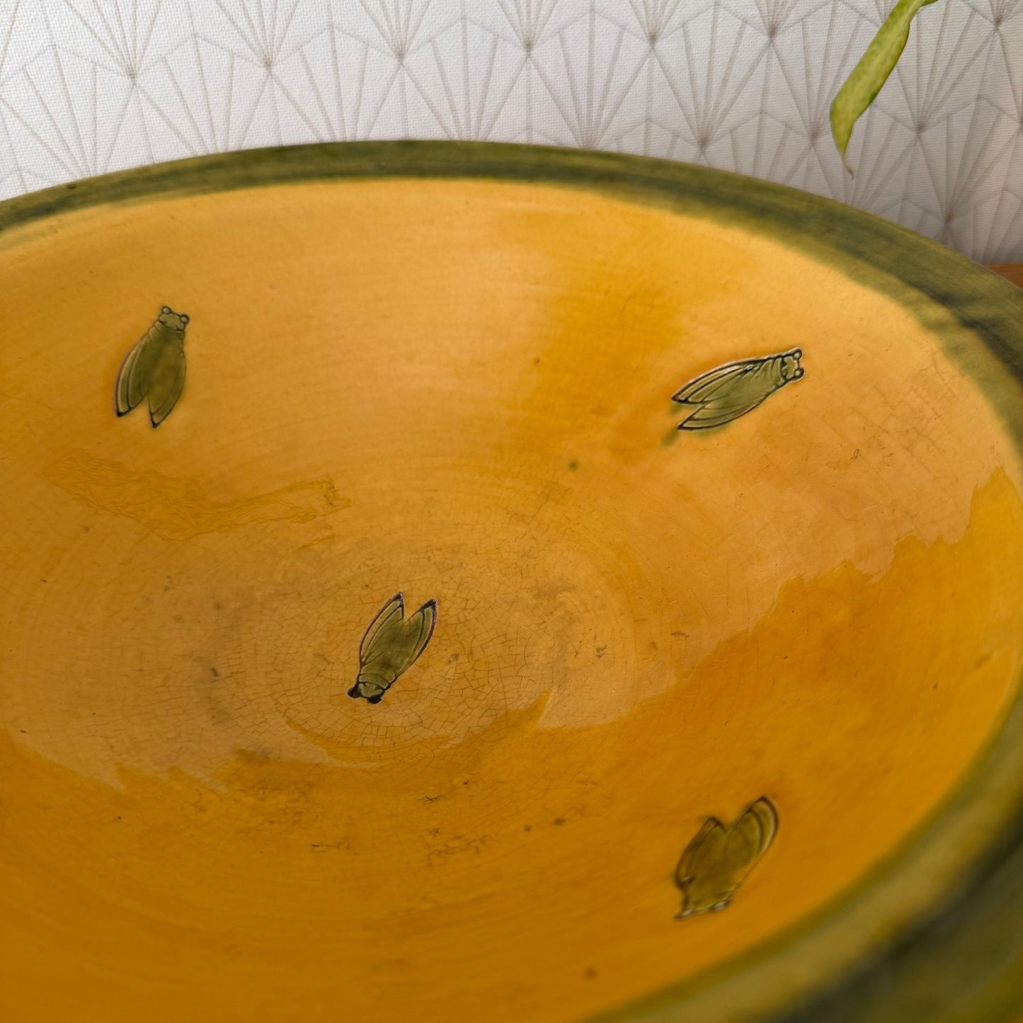 French Terracotta Tian Bowl Provence Vintage Pottery Cicada 1407266