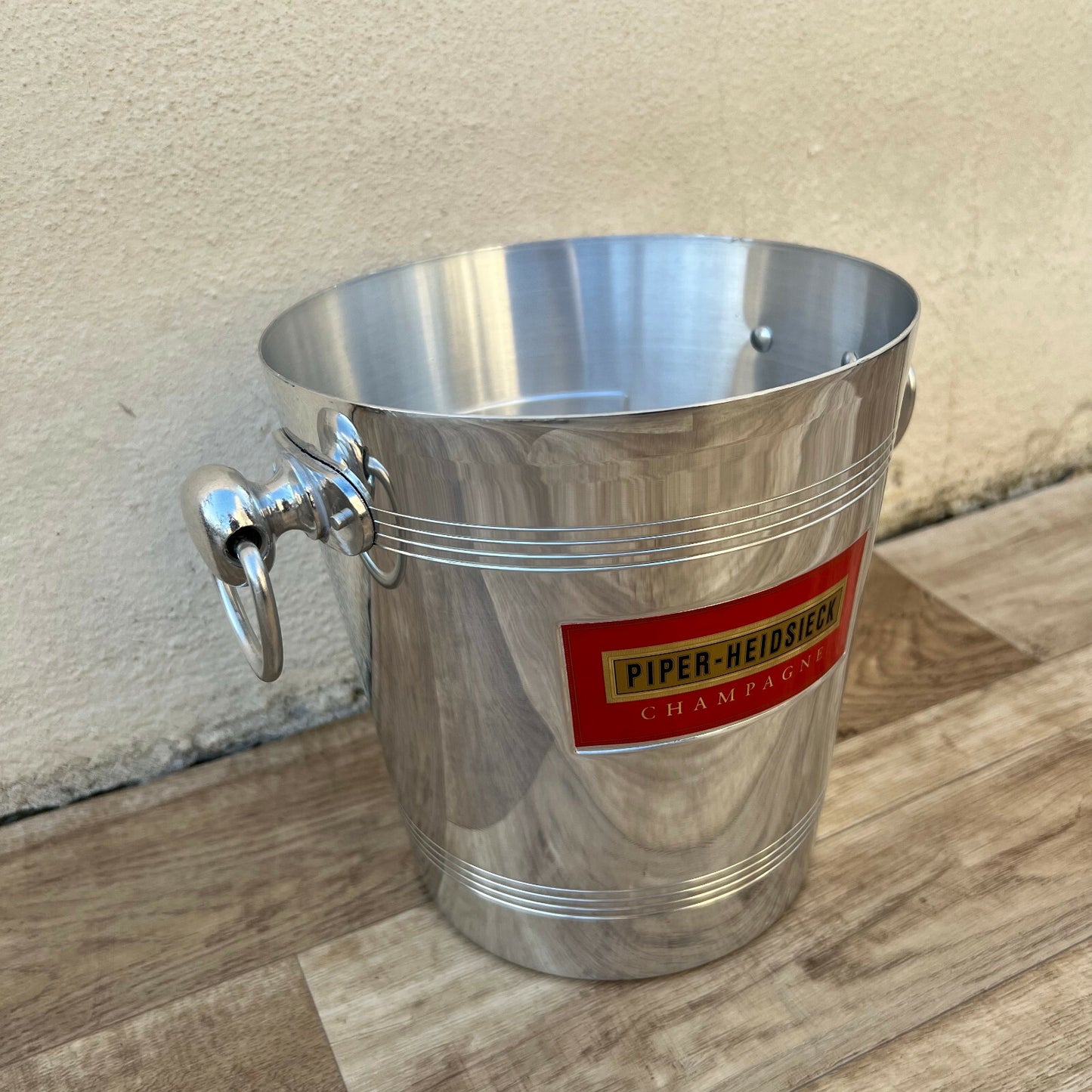 Piper Heidsieck Champagne Bucket Ice Cooler Chrome French Vintage 2106223 MA&DE