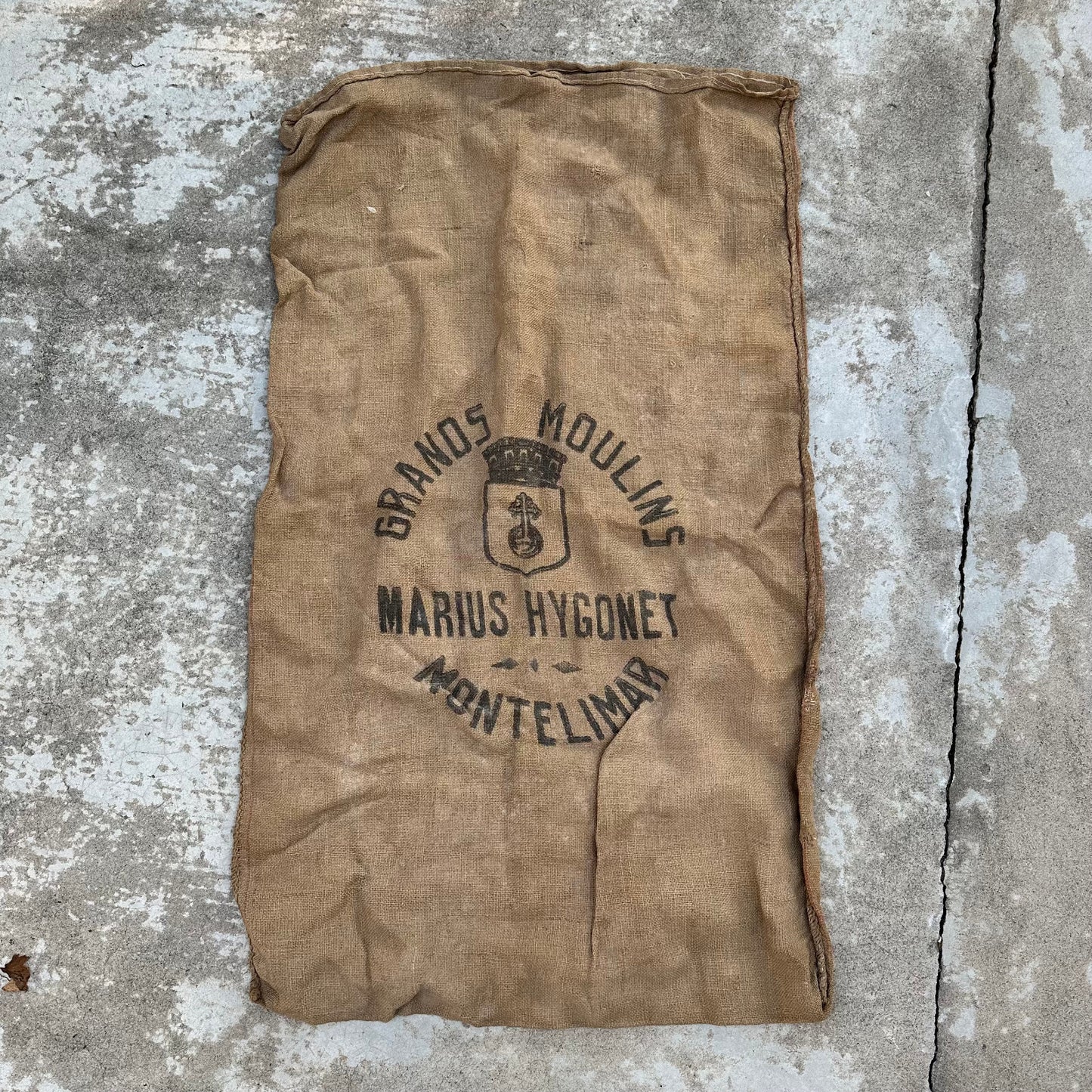 Antique French Flour Sack Linen Marius Hygonet Montellimar Grain Bag 0311231 Unbranded