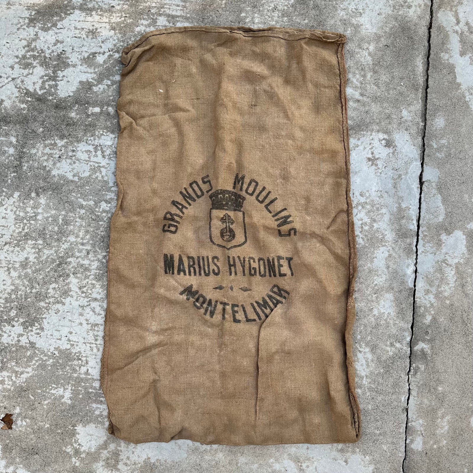 Antique French Flour Sack Linen Marius Hygonet Montellimar Grain Bag 0311231 Unbranded