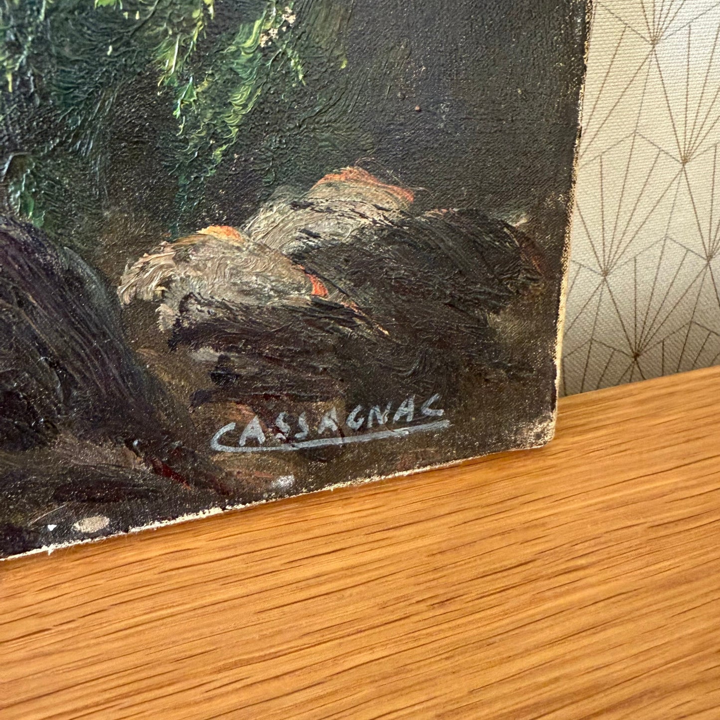 Vintage French Art Landscape Painting Seaside Signed 1206252