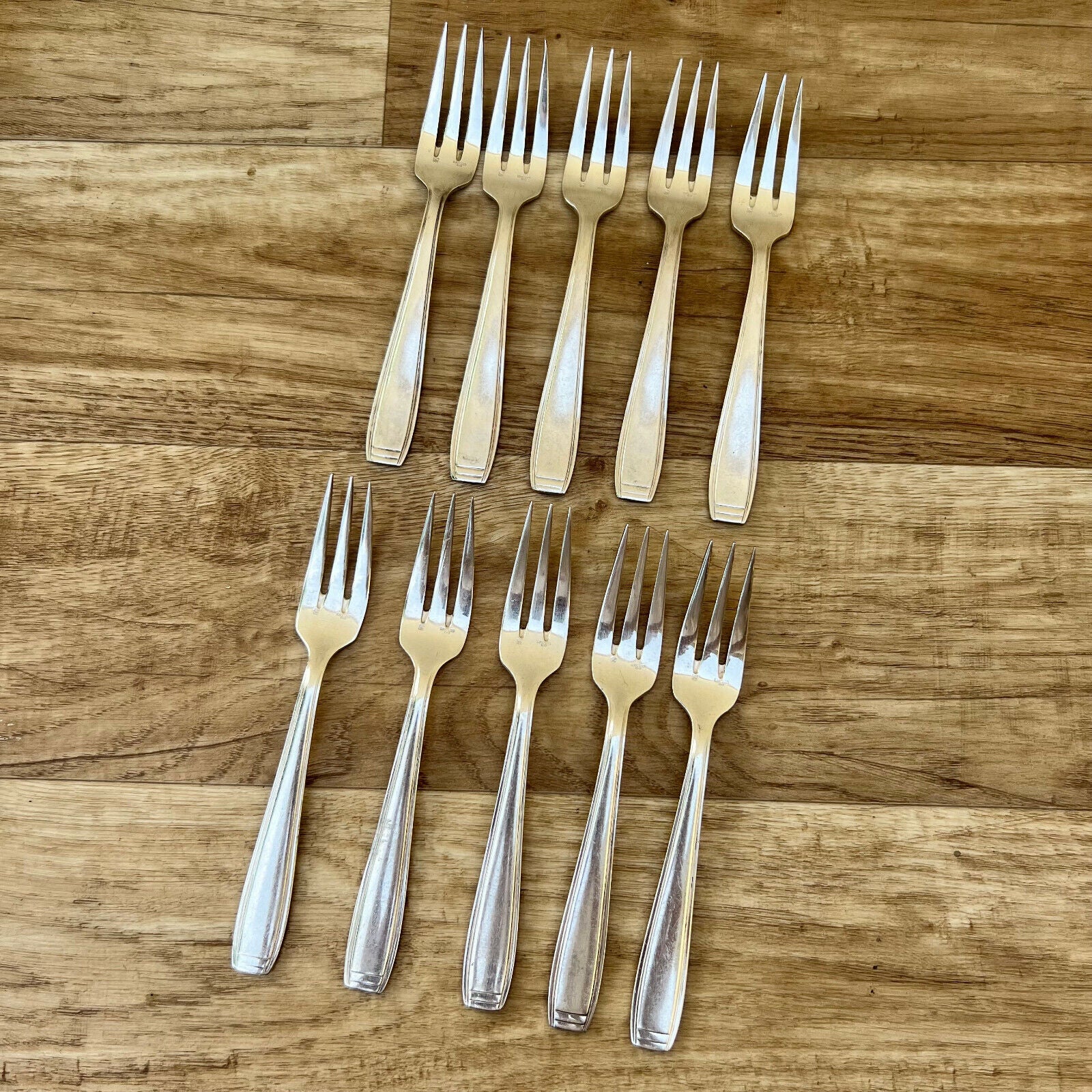 vintage french fish FORKS x 10 SILVER PLATE FLATWARE ERCUIS FRANCE 2305222 - Fleamarketfrance