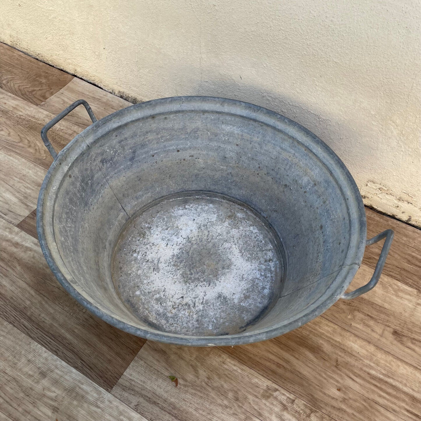 Vintage French Galvanized Zinc Wash Bucket Basin Plant 18032512 Fleamarketfrance