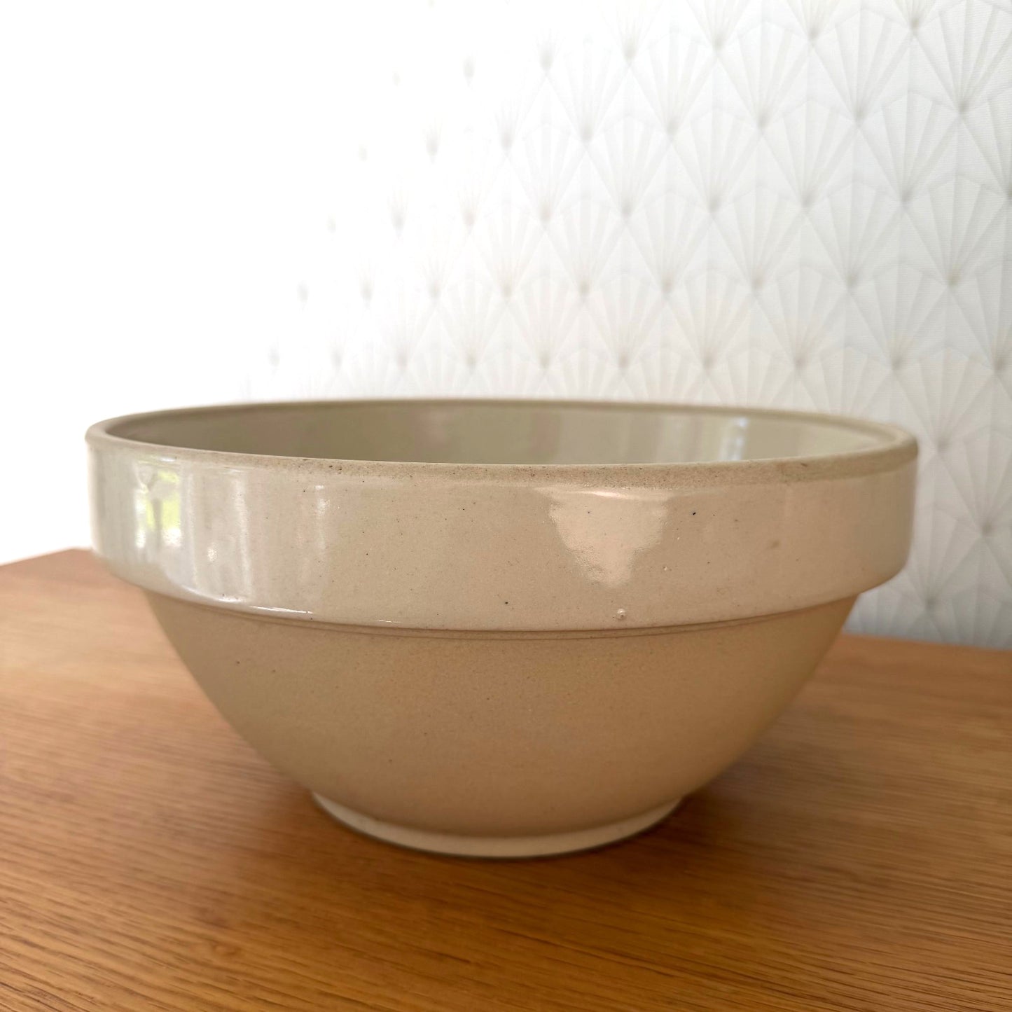 VINTAGE FRENCH STONEWARE SALAD MIXING BOWL TERRINE DIGOIN 10 1/2" 2210257