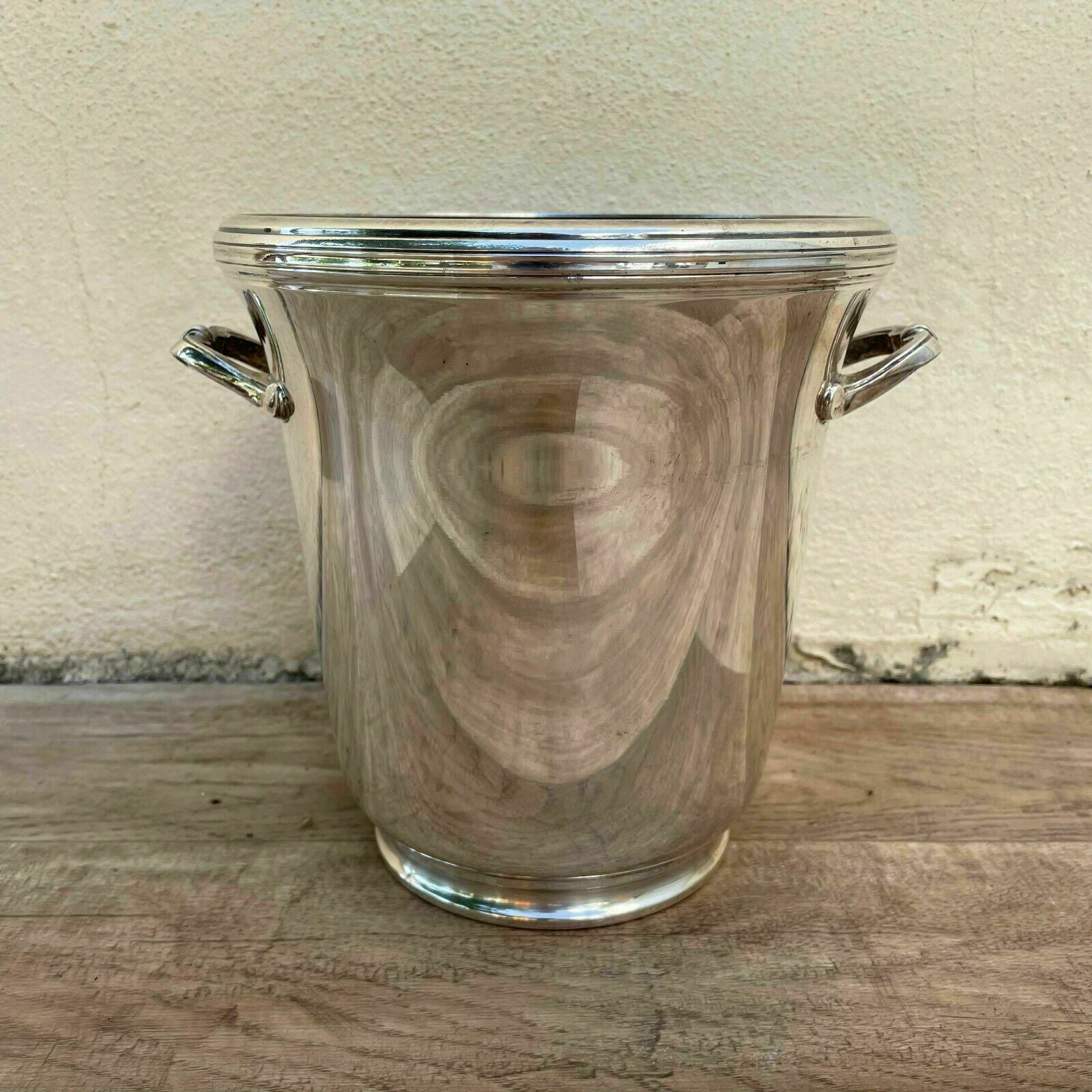 French Silver Plated Ice Bucket Champagne Cooler Vintage 1950s 01082131 Fleamarketfrance