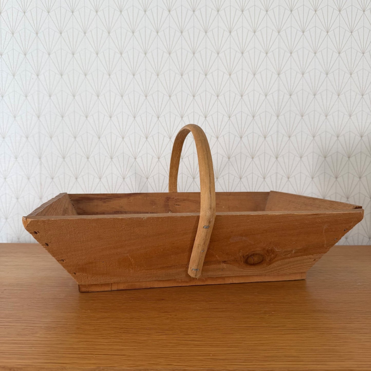 French Harvest Basket Vintage Wooden Market Gathering Trug Rustic 0302264 Fleamarketfrance