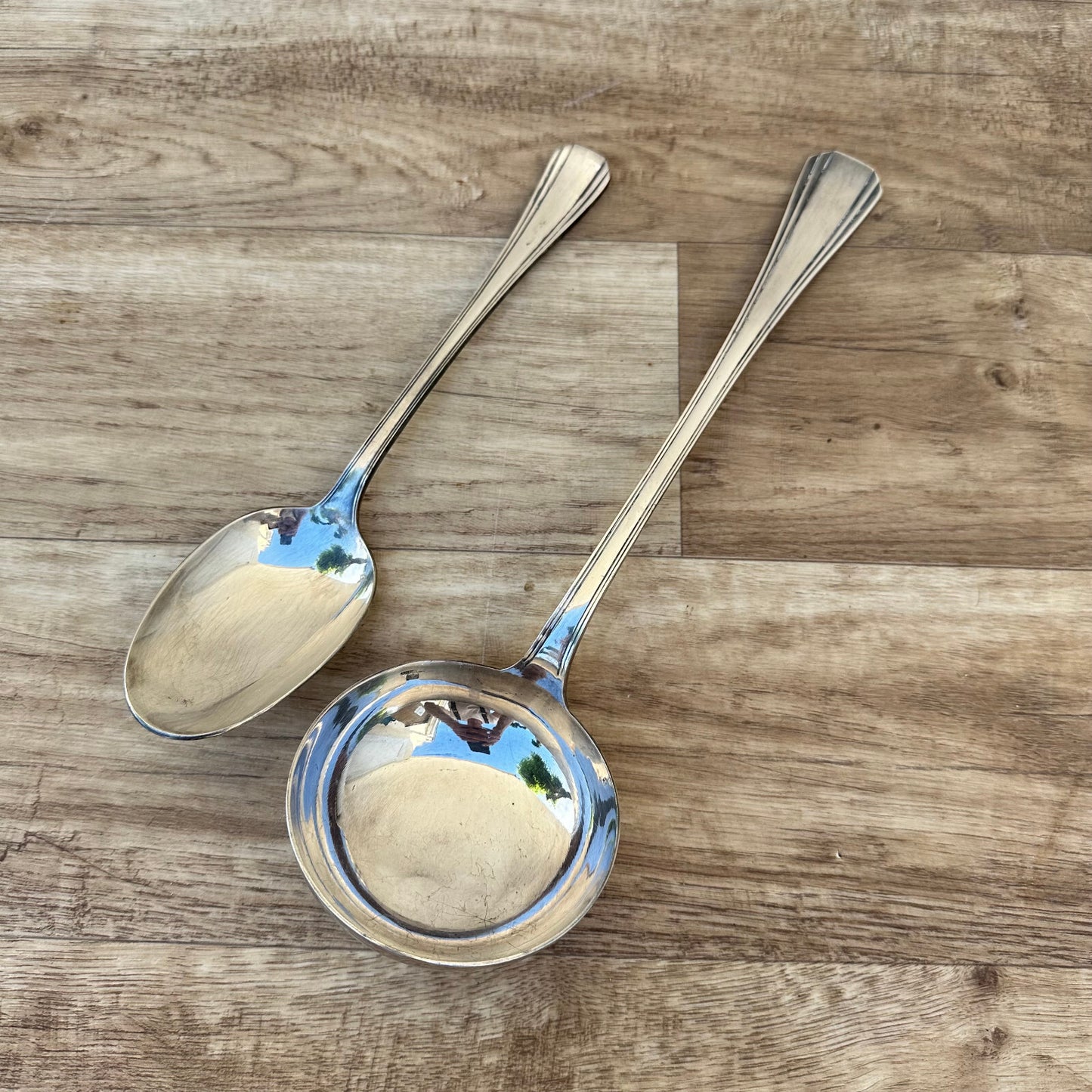 Christofle Silver Plated Serving Spoon Ladle Set French Vintage 2711239 Christofle