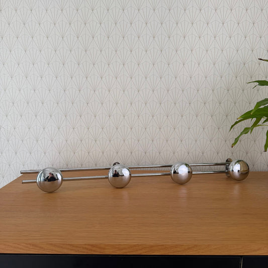 Vintage French Metal 4 Hook Coat Rack/Wall-Mounted Entryway Storage 2110253 Unbranded