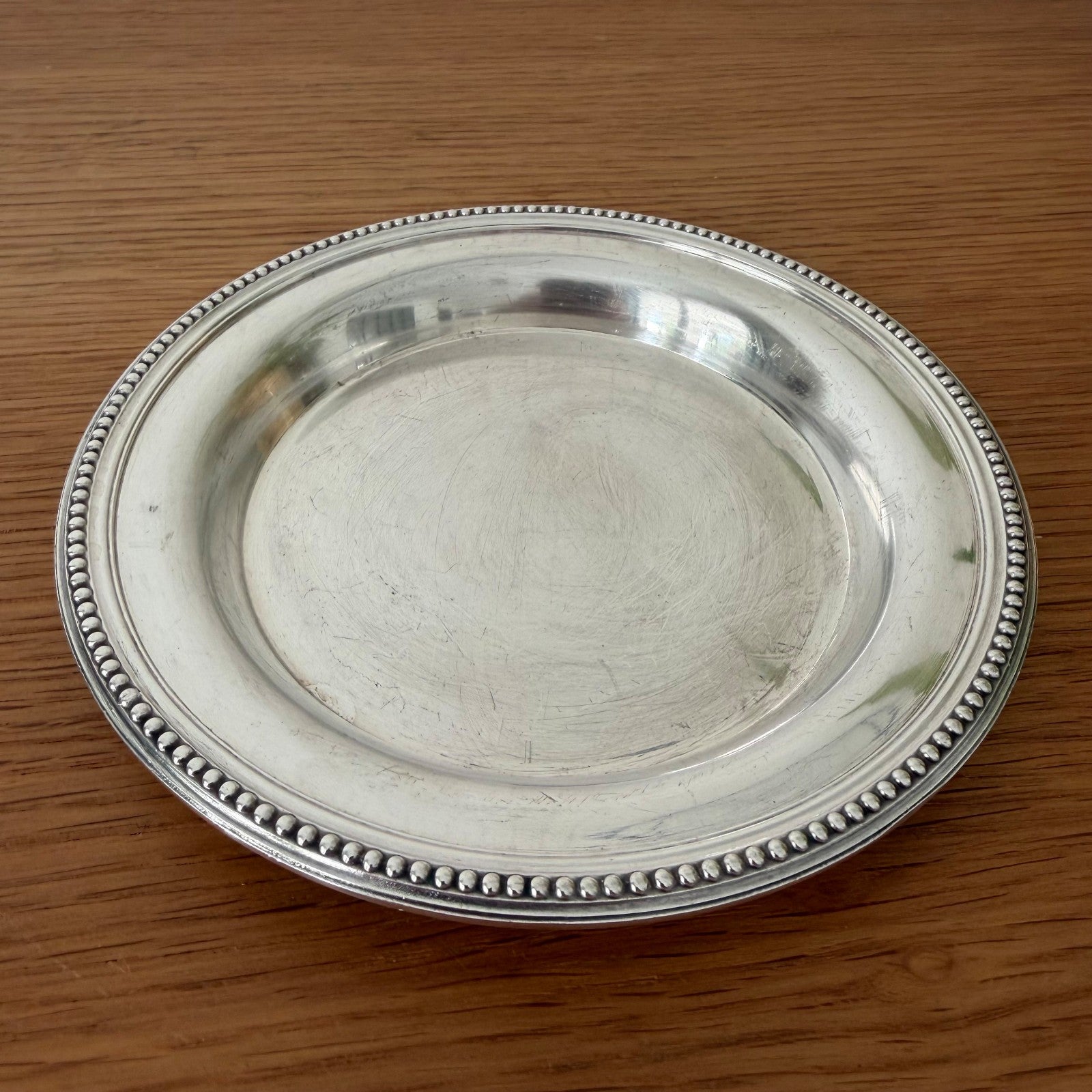 Christofle Gallia Silverplate Pearl Beaded Wine Coaster France 26072610 ercuis