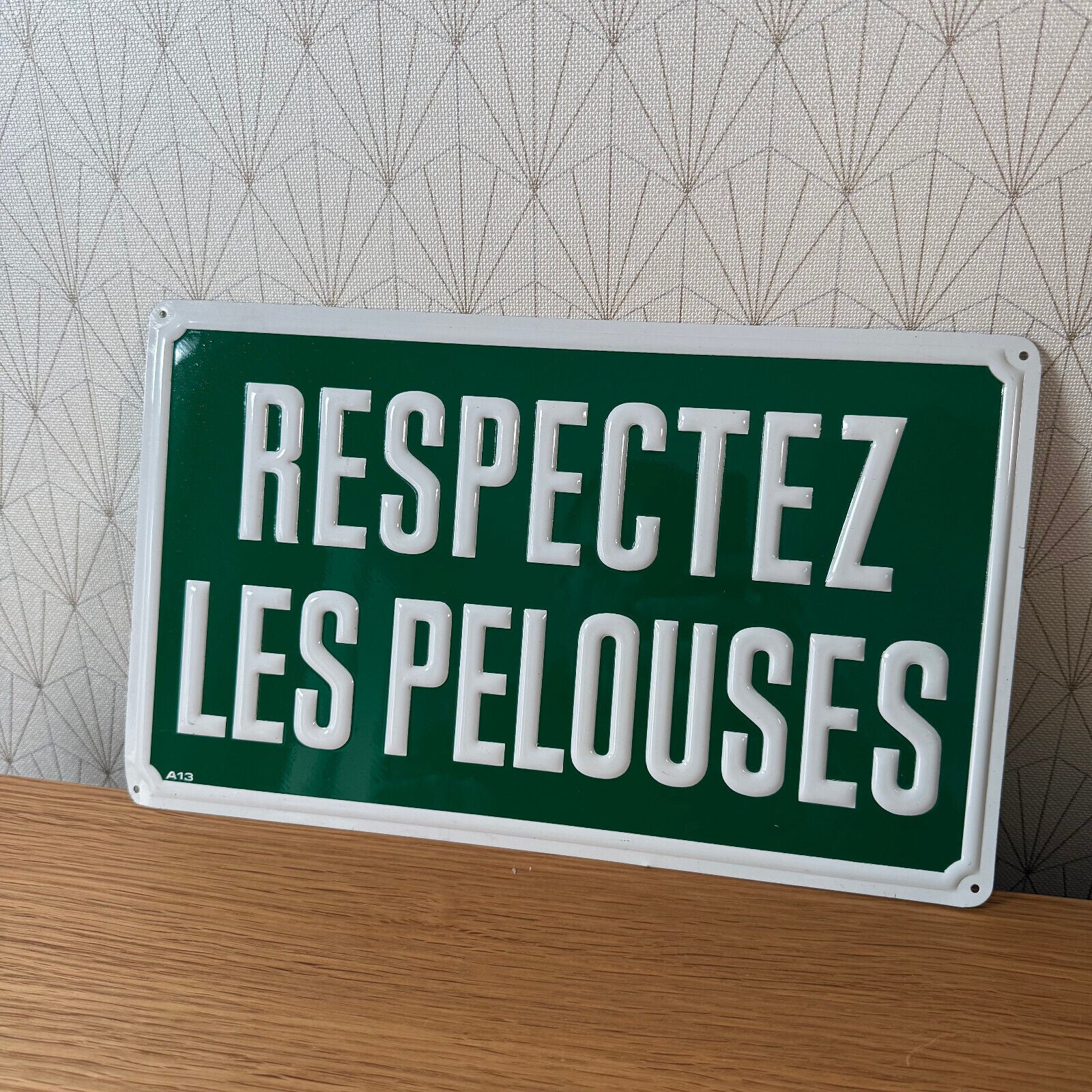 French Street Sign Plaque - RESPECTEZ LES PELOUSES 2212246 - Fleamarketfrance