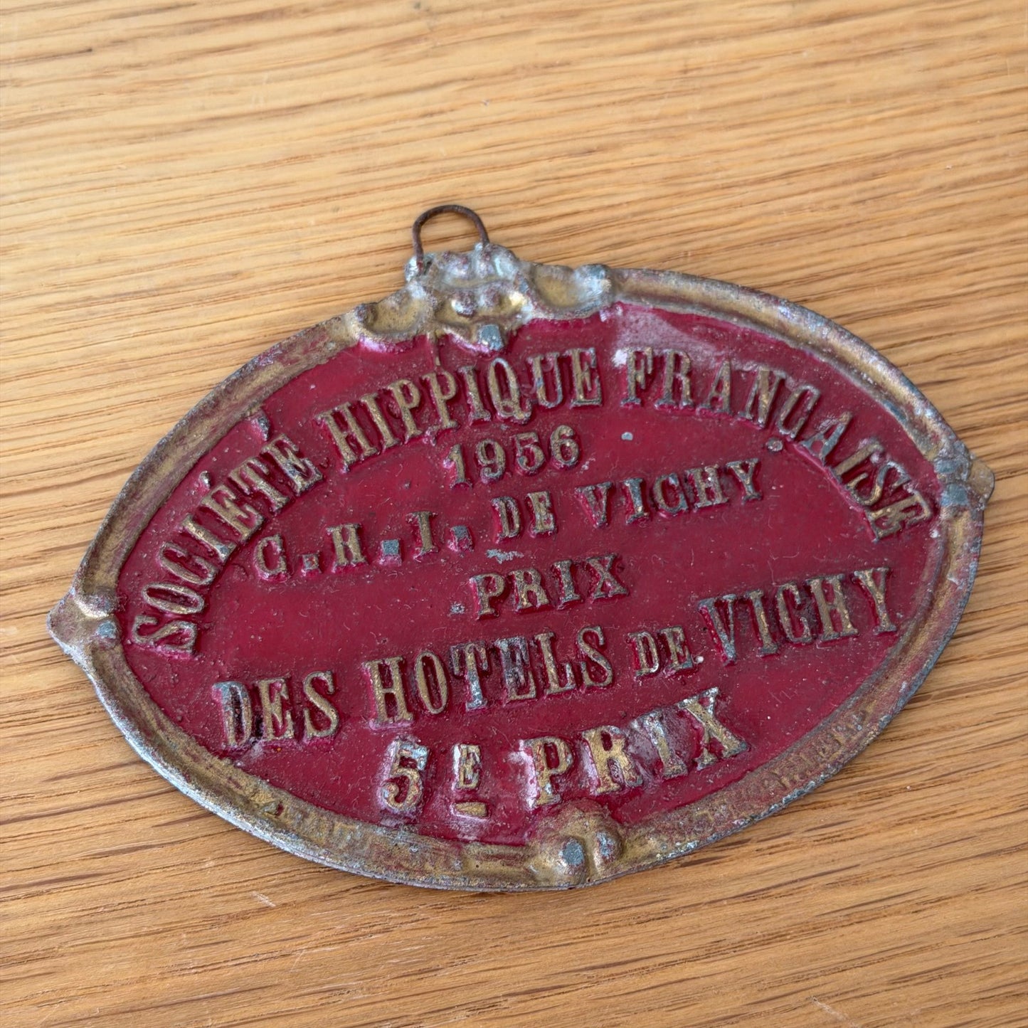 French Horse Award Medal Trophy Plaque Vichy 1956 Vintage 1212254 Fleamarketfrance : French vintage and antique decor
